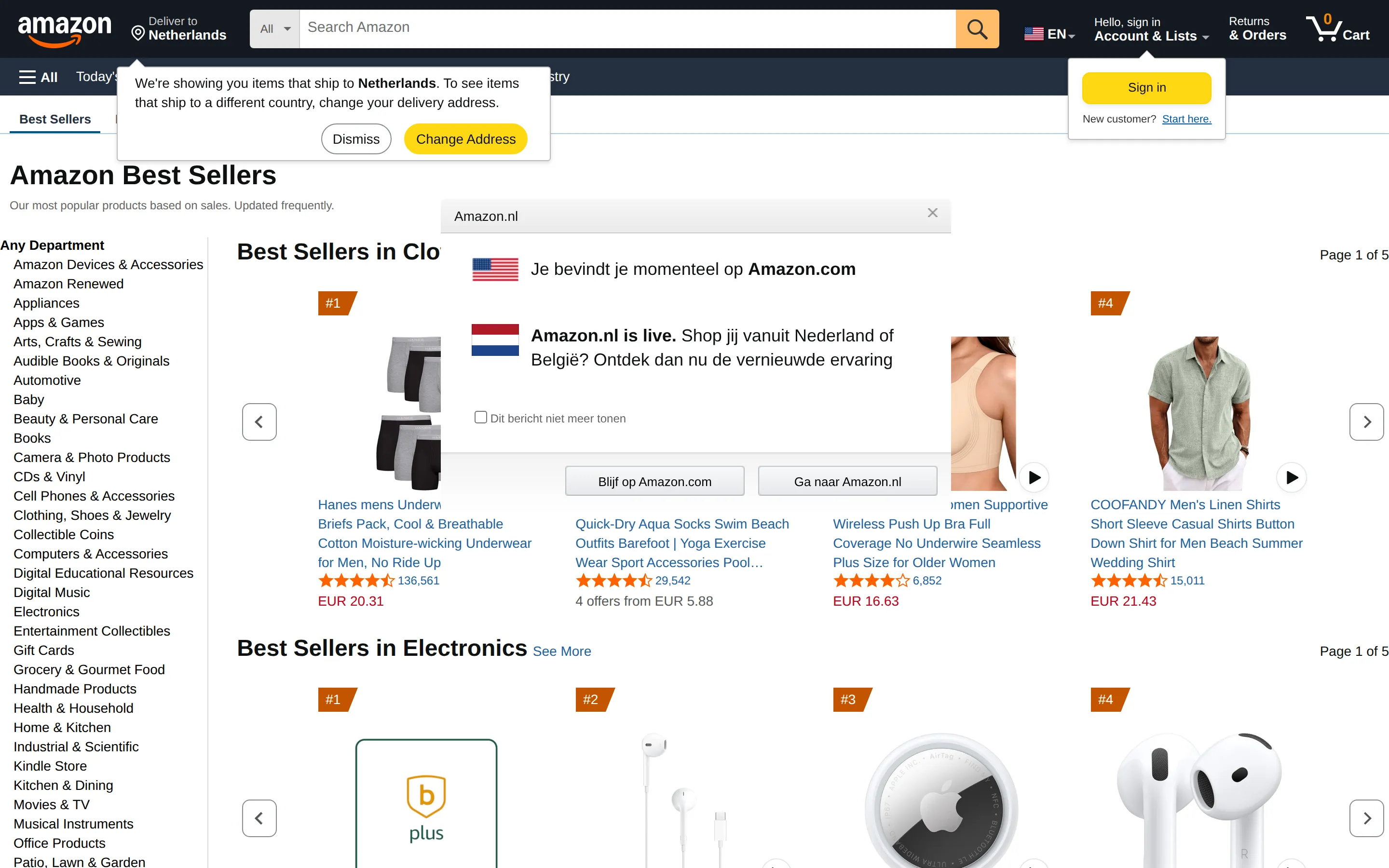 Page de collection Amazon
