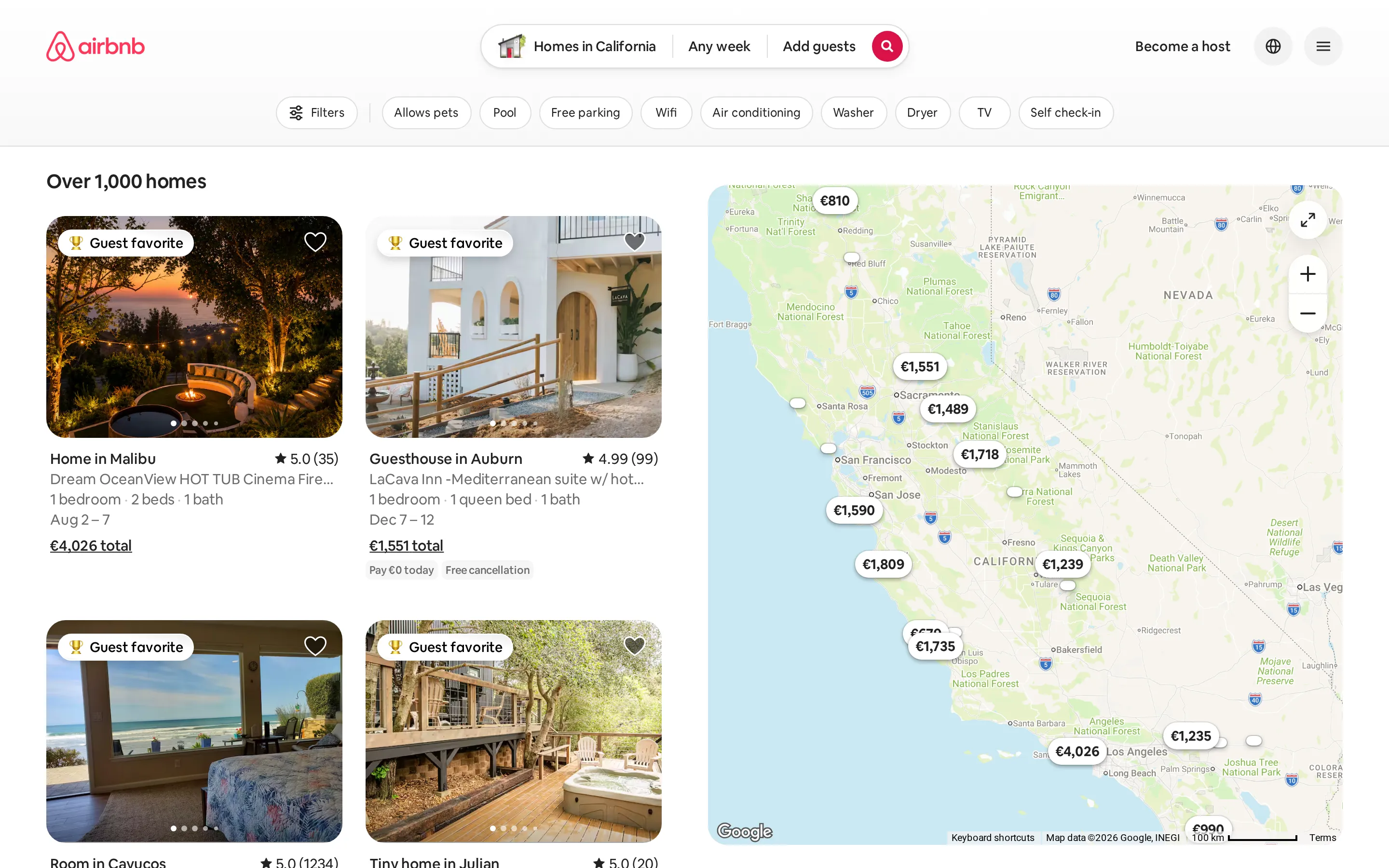 Airbnb collection page