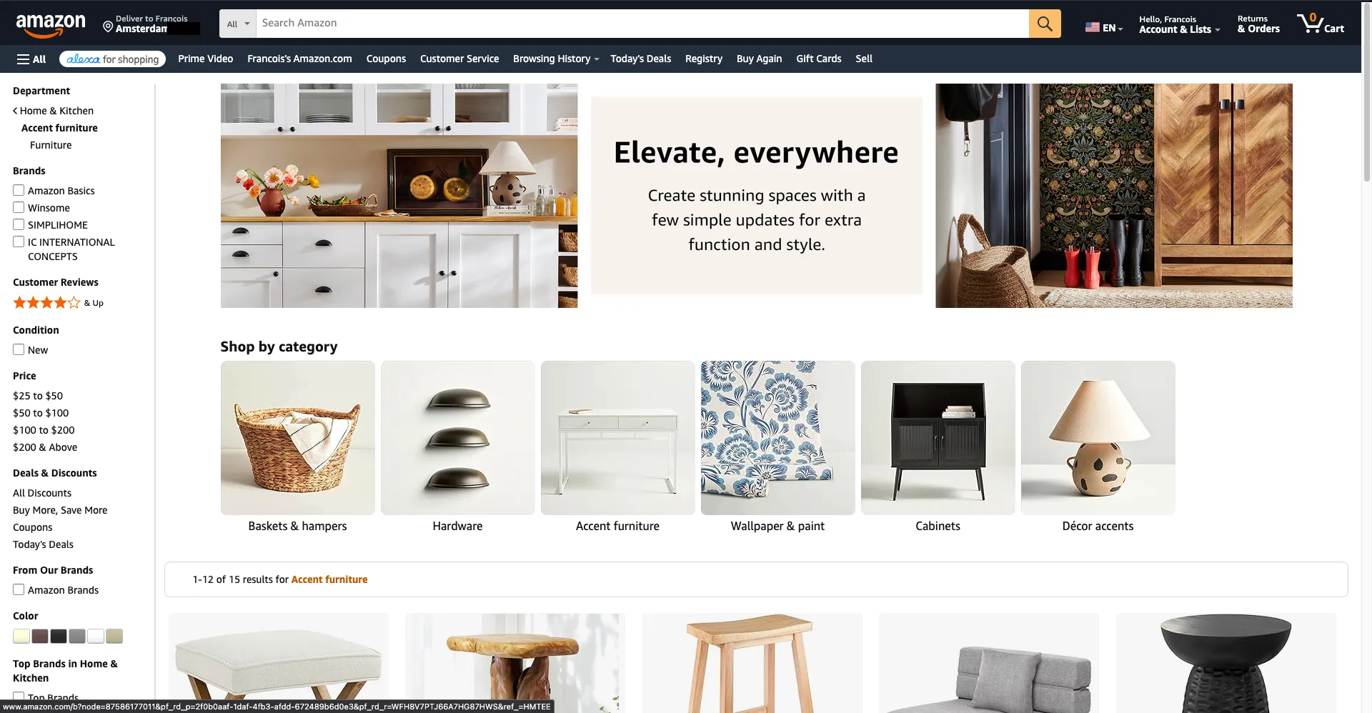 Amazon collection page