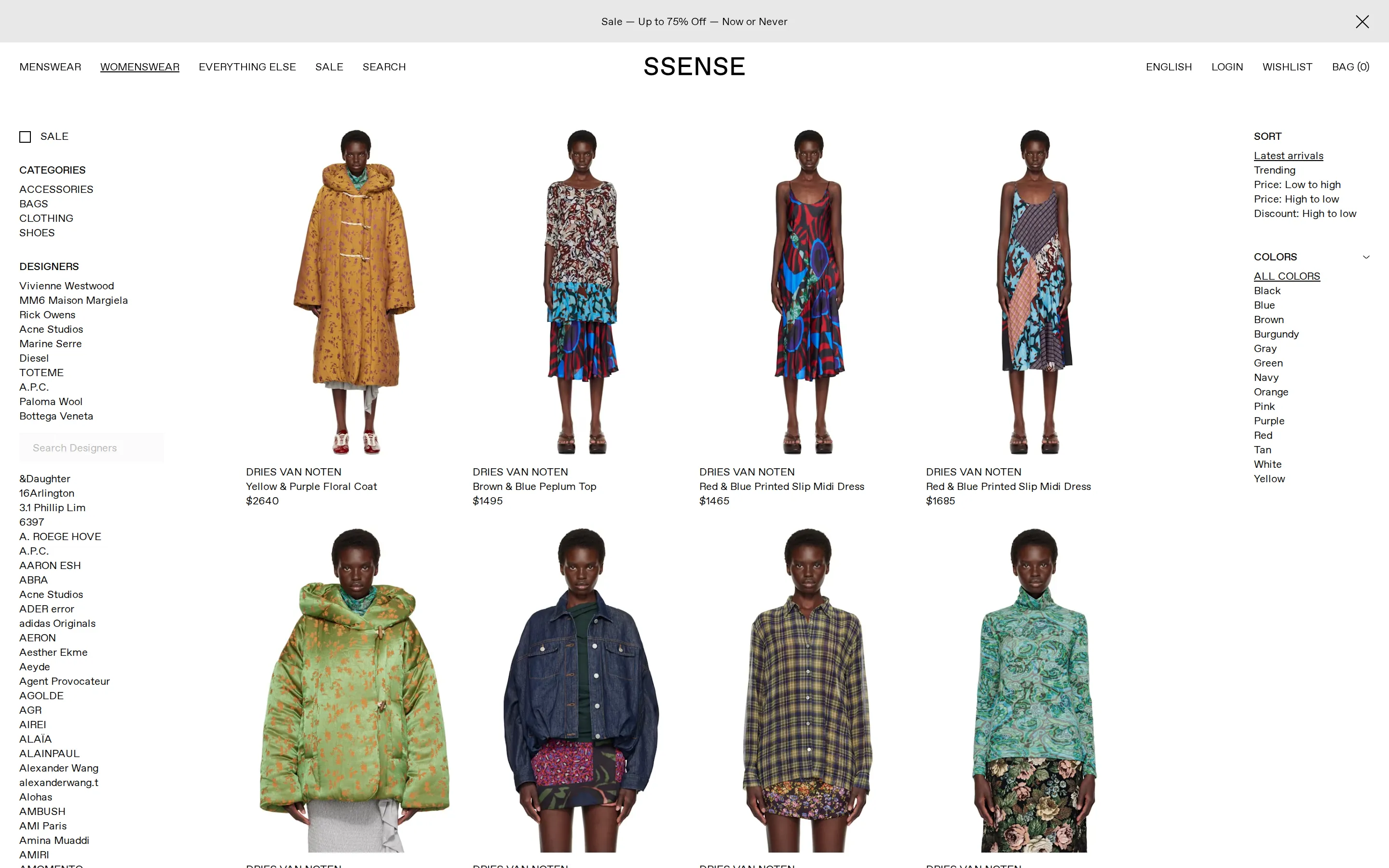 SSENSE collection page