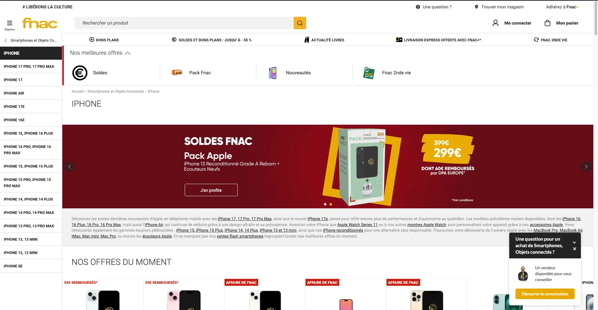 Fnac collection page