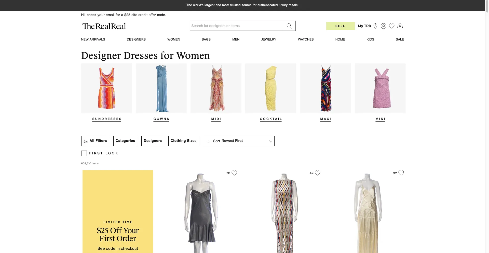 The RealReal collection page