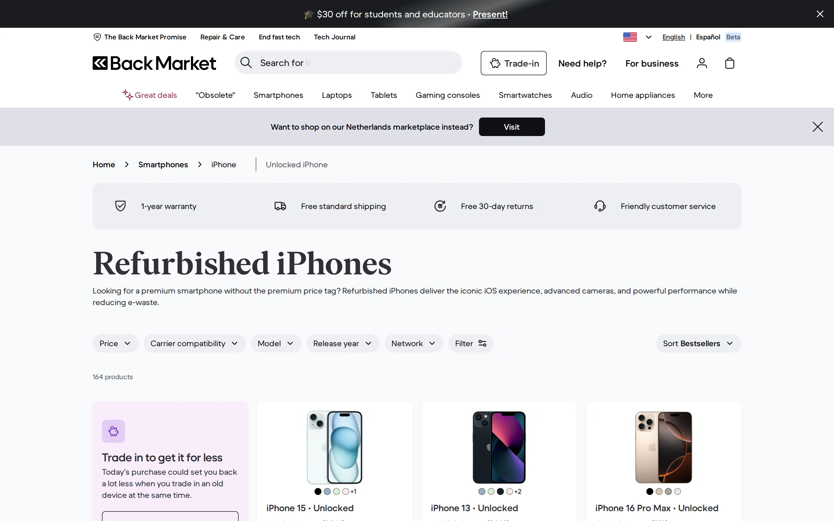 Back Market collection page