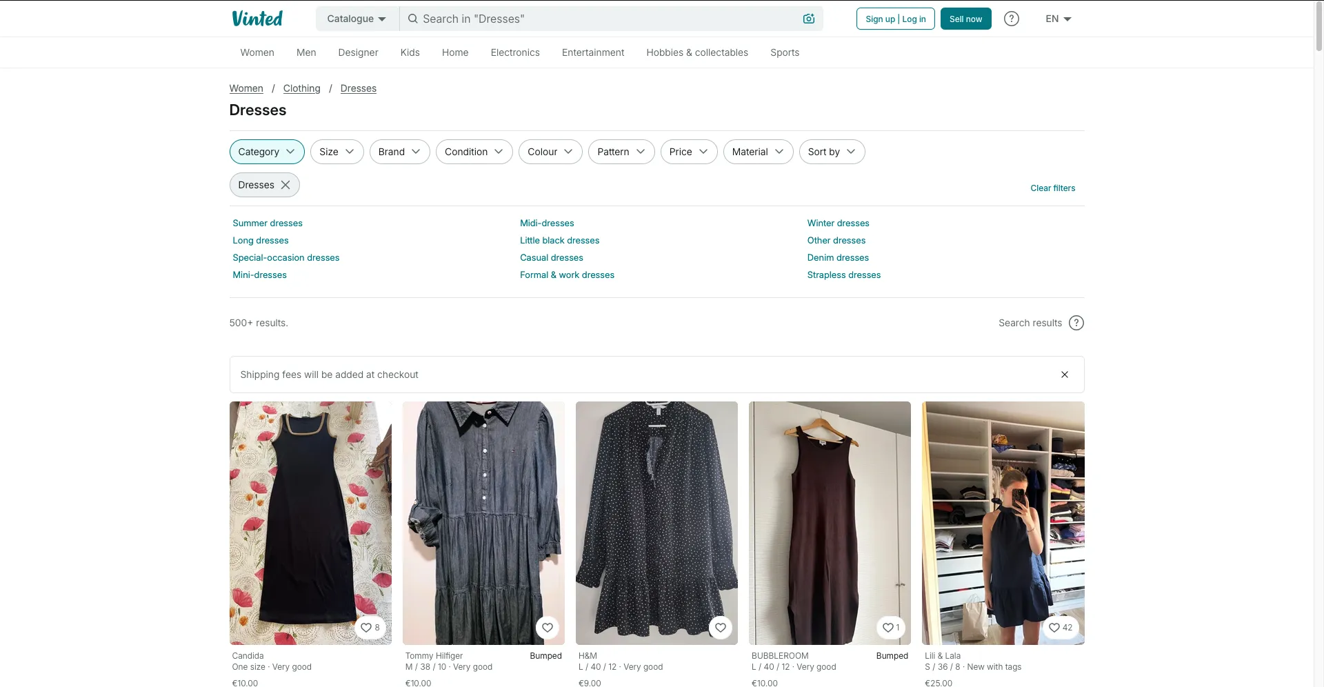 Vinted collection page