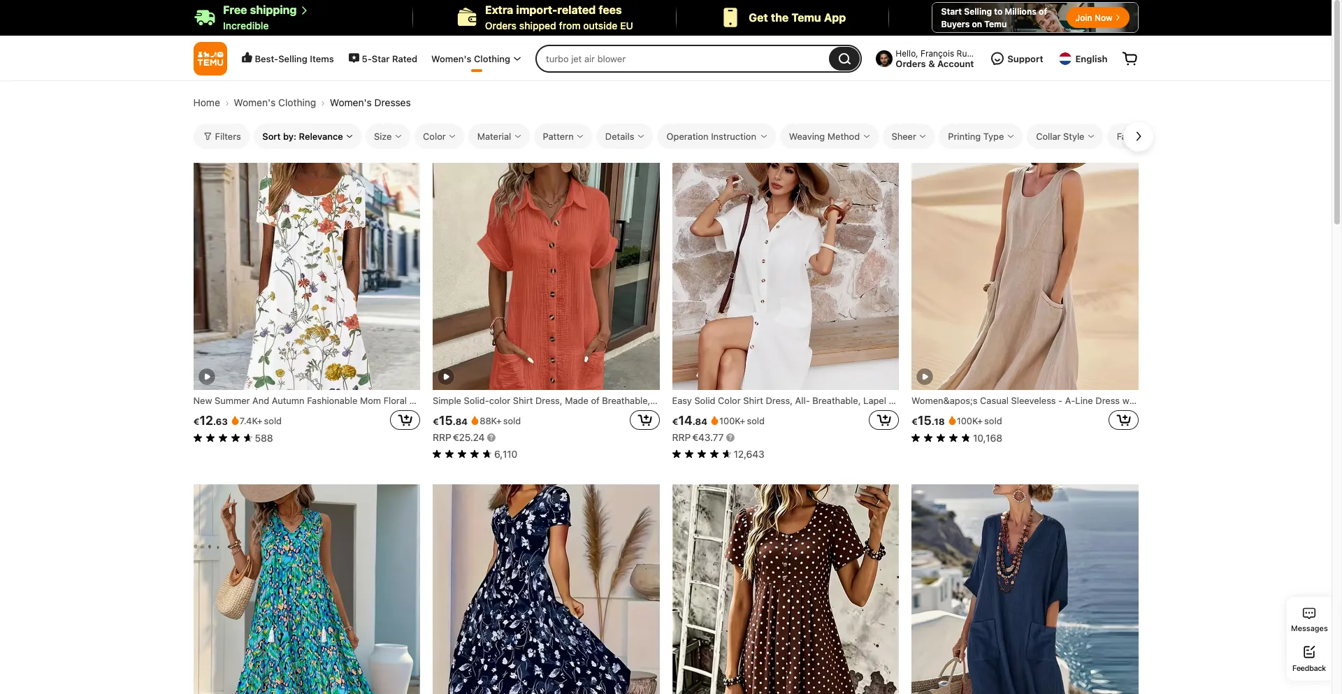 Temu collection page