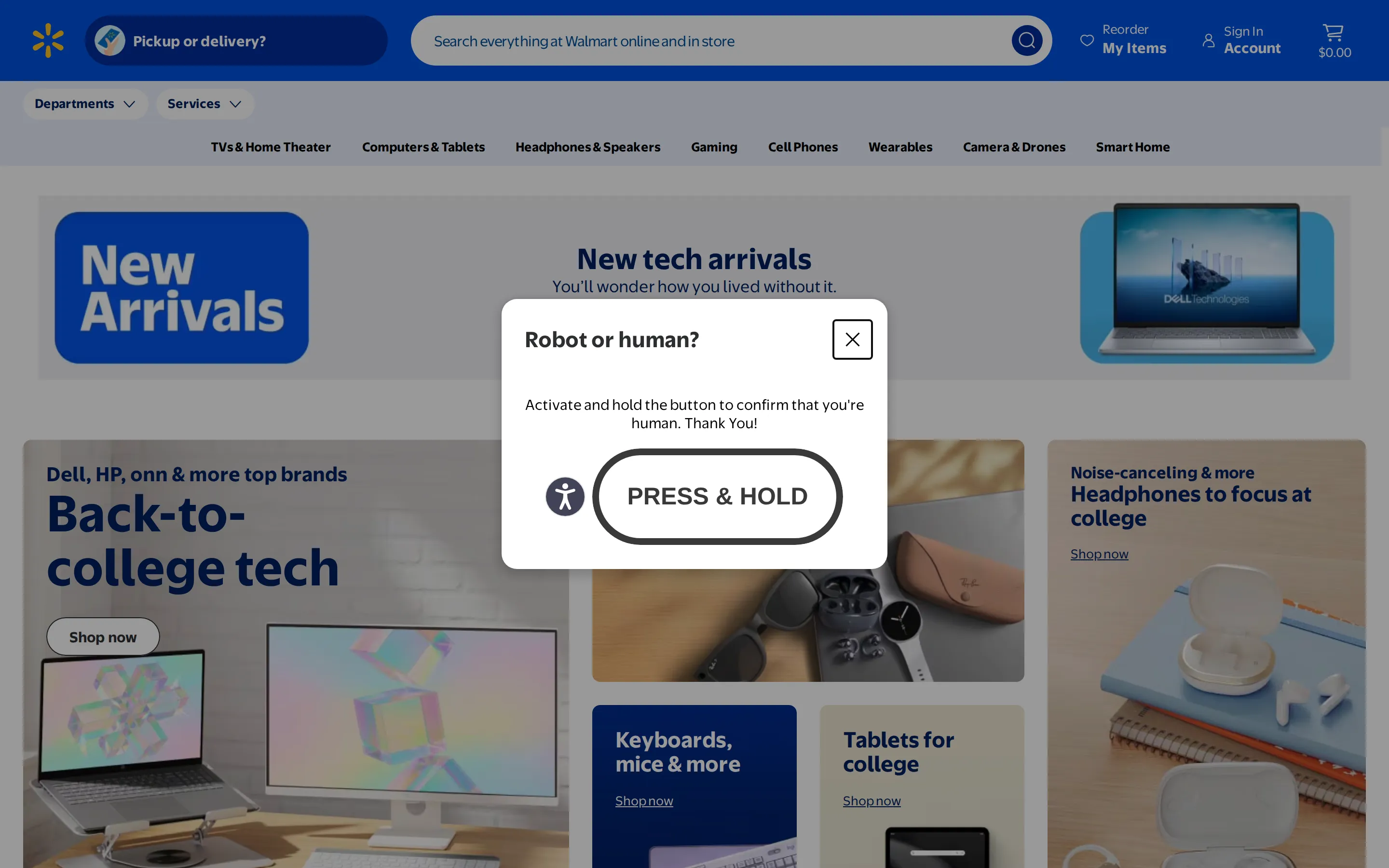 Walmart Marketplace collection page