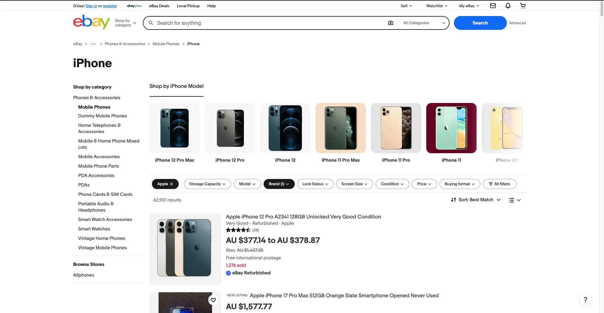 eBay Australia collection page