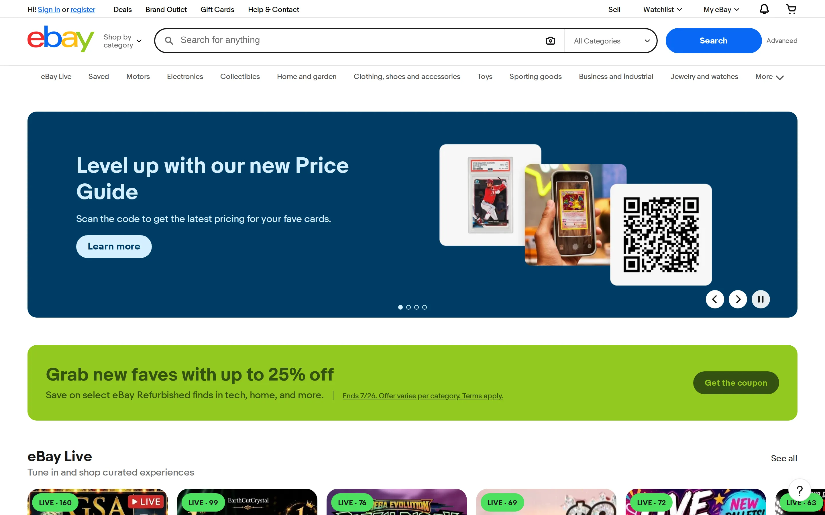 eBay homepage