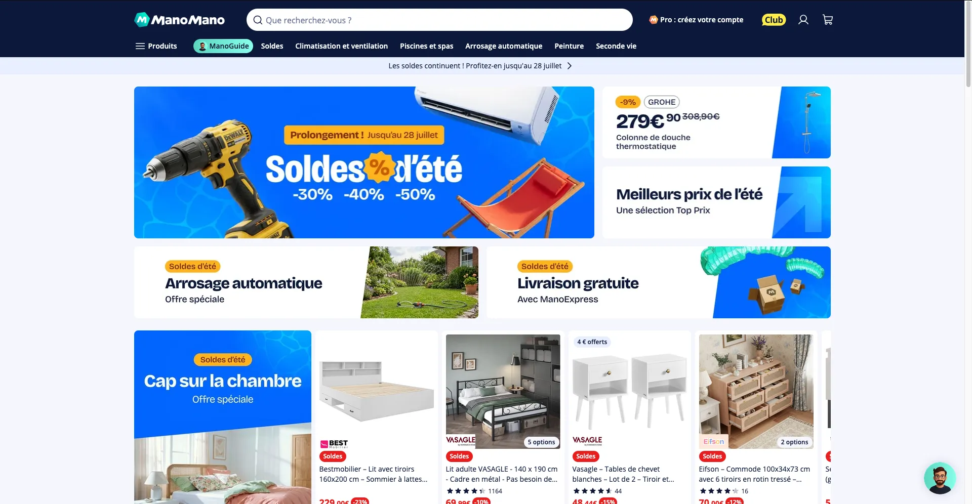 ManoMano homepage