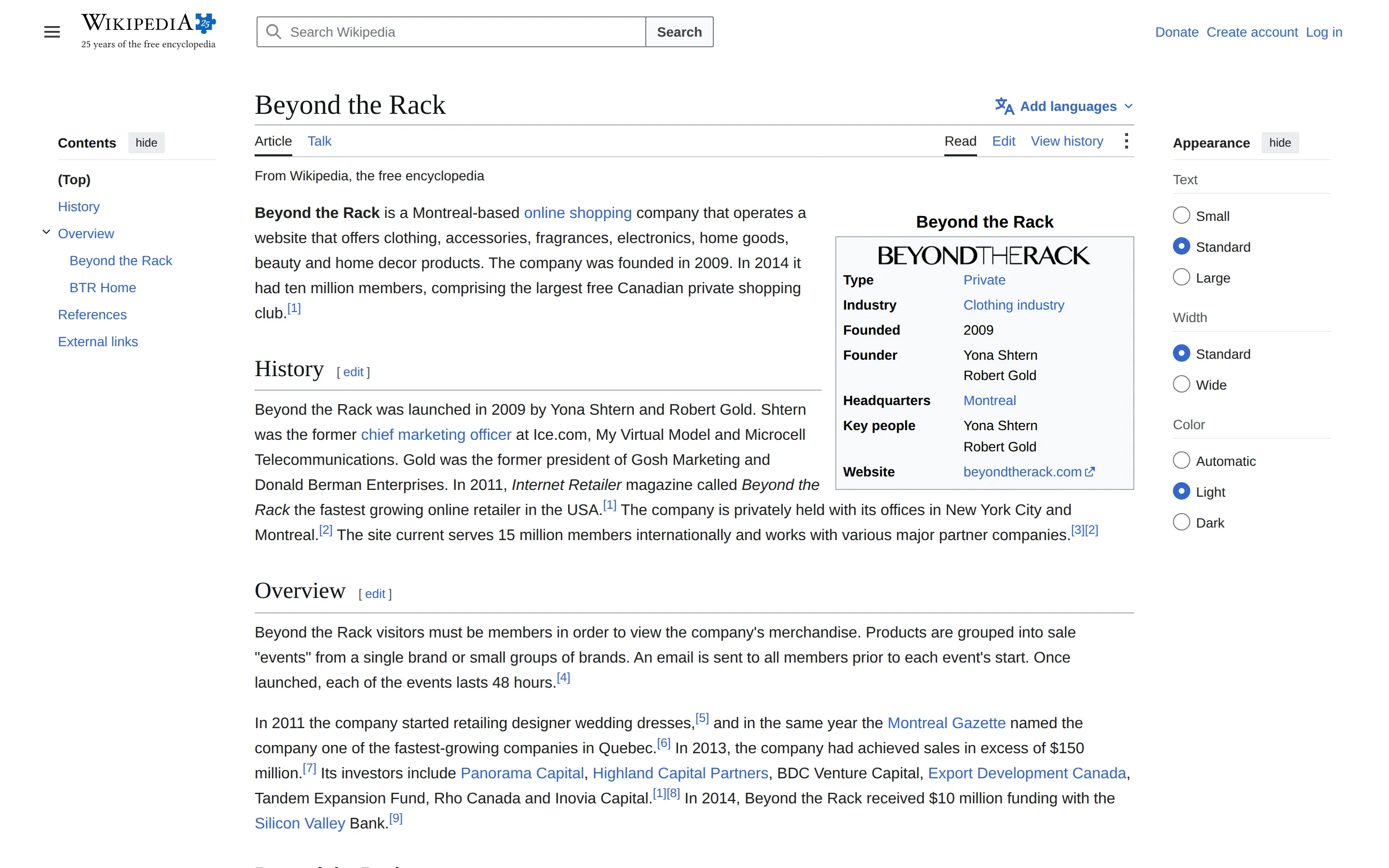 Beyond the Rack homepage
