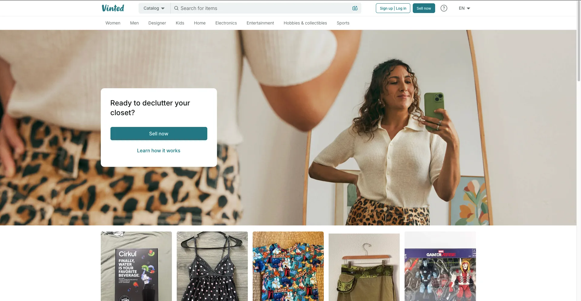 Vinted homepage