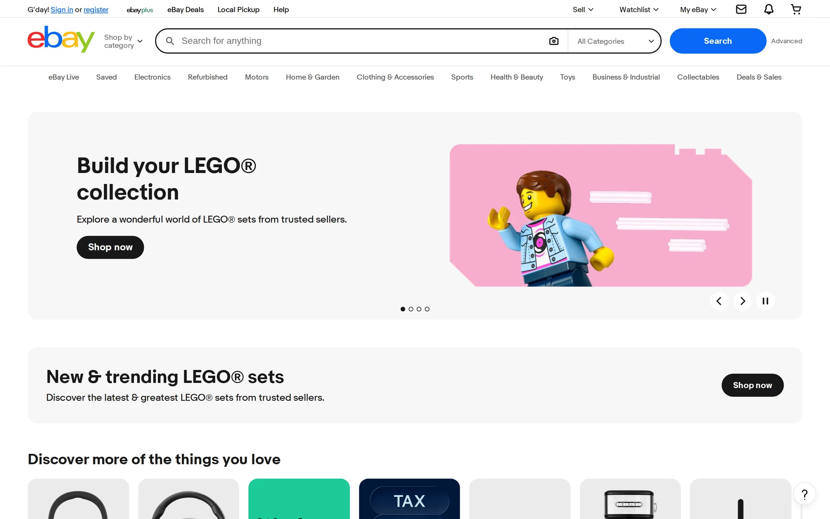 eBay Australia homepage