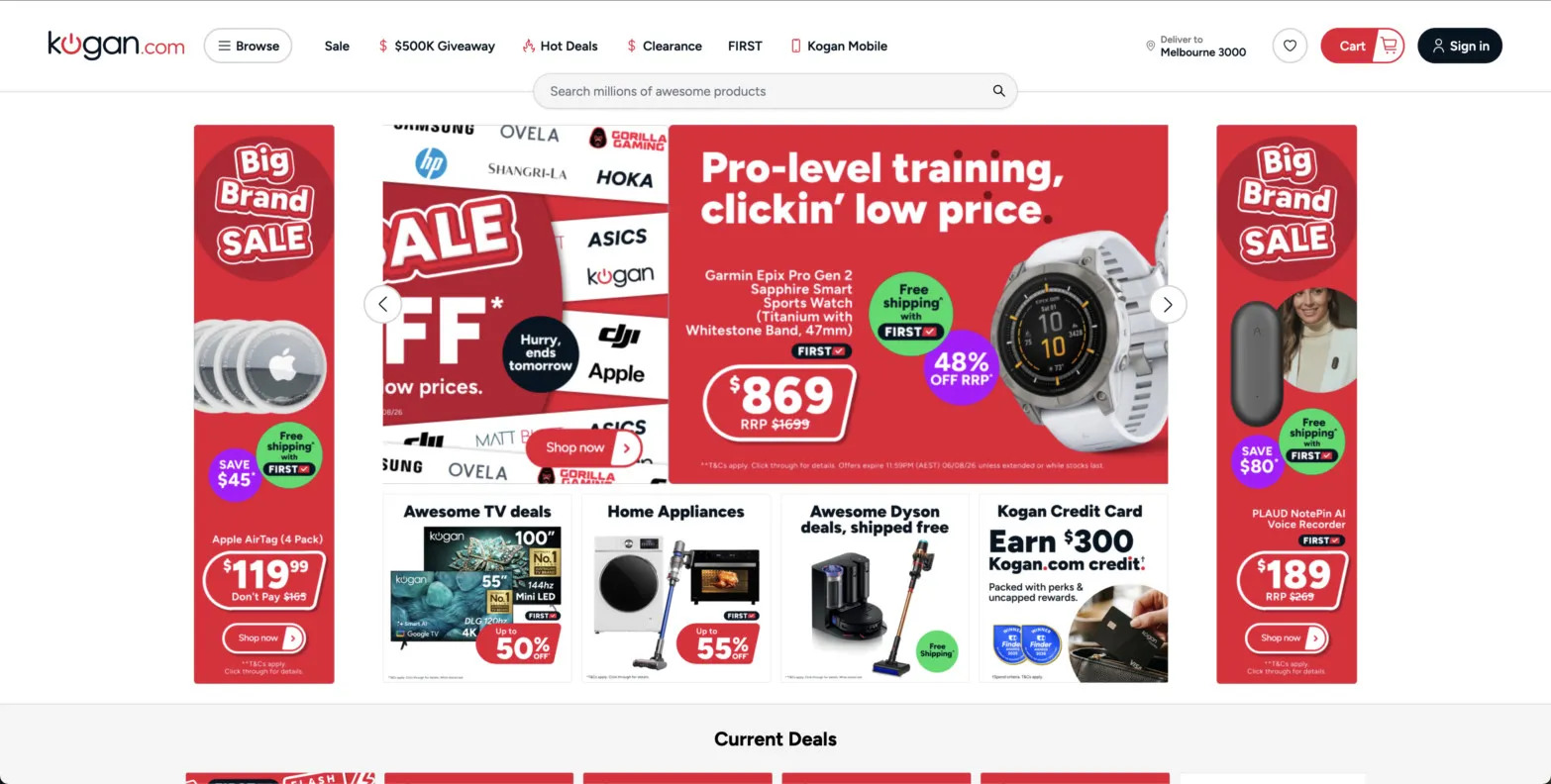 Kogan.com homepage