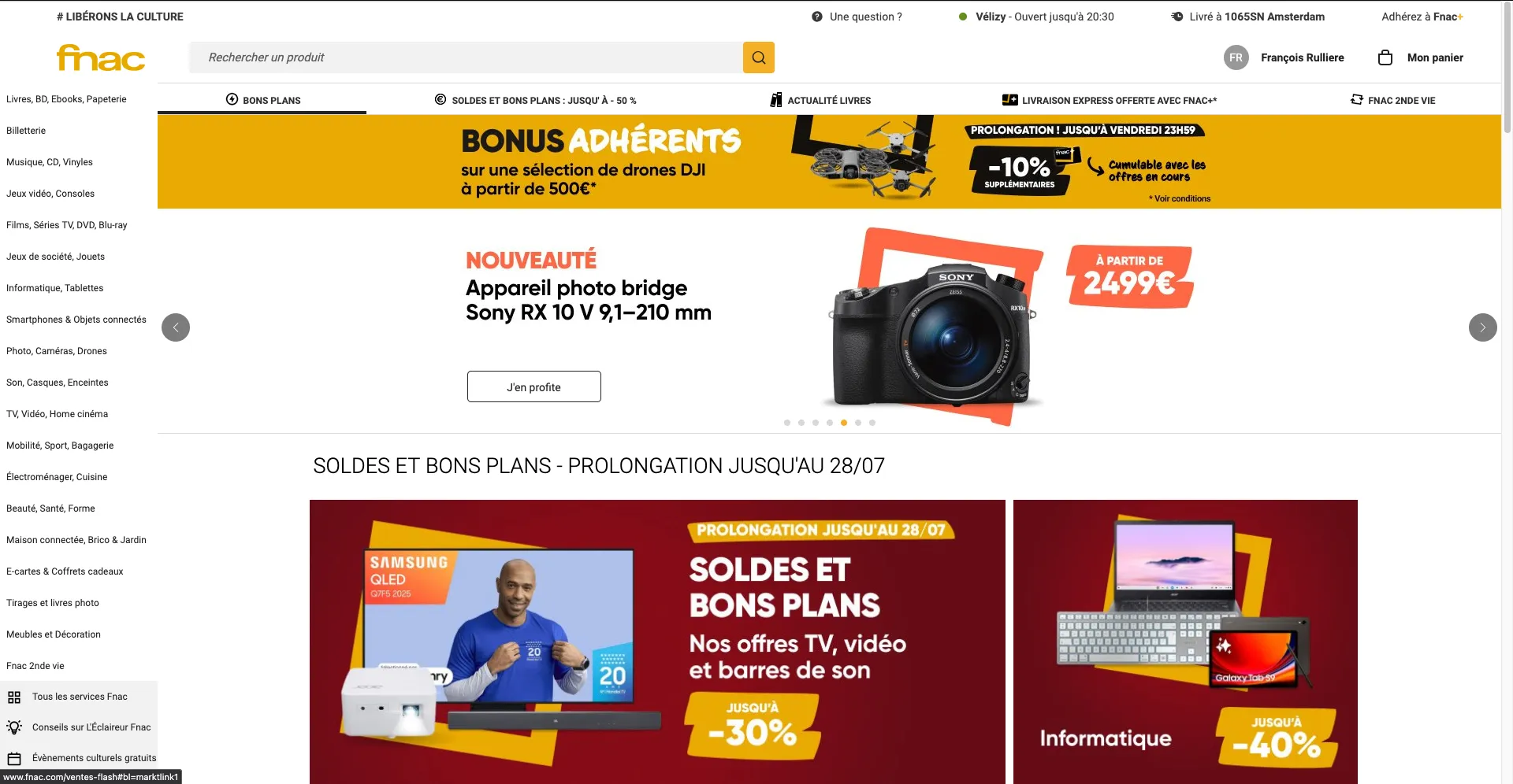 Fnac homepage