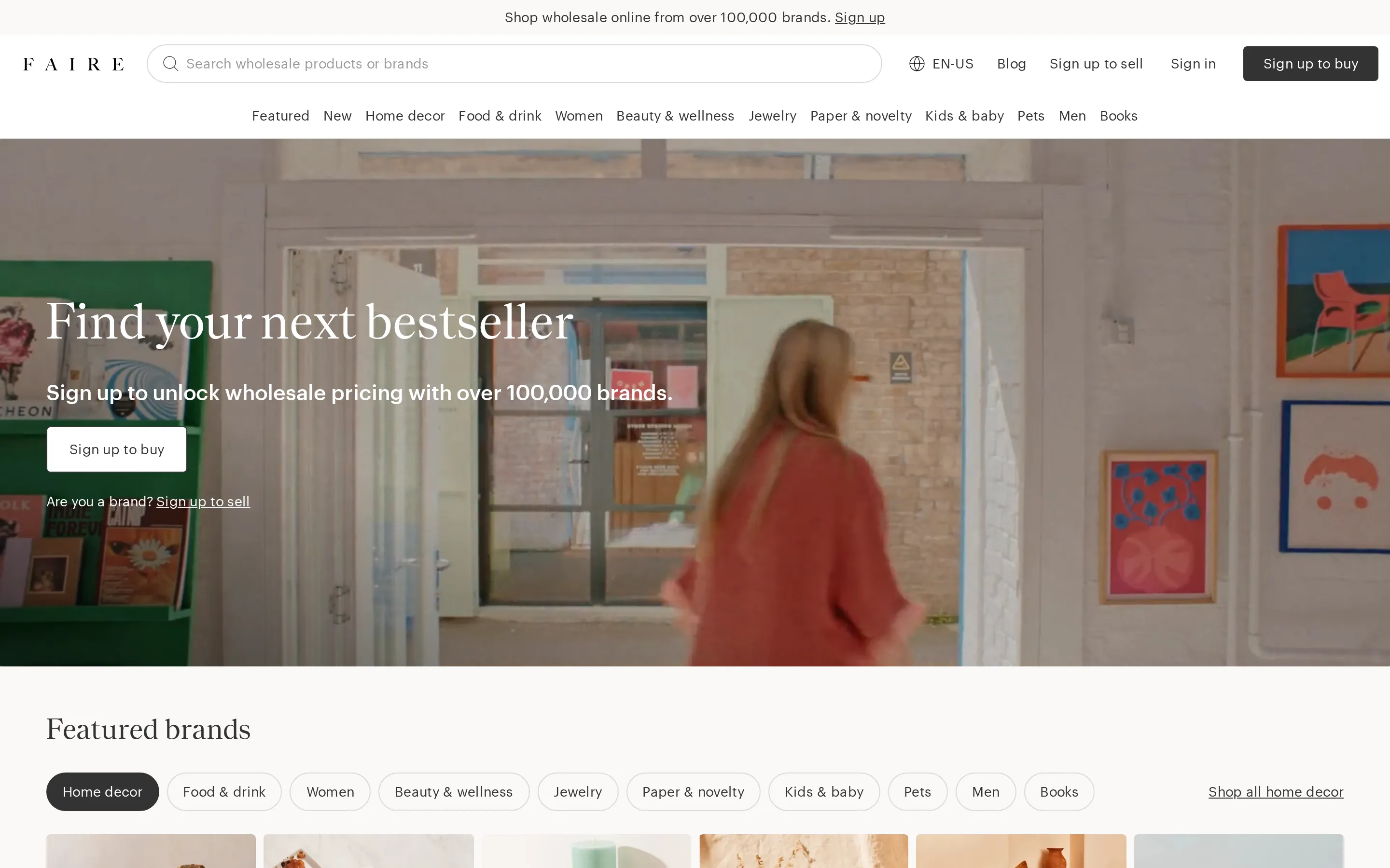 Faire homepage