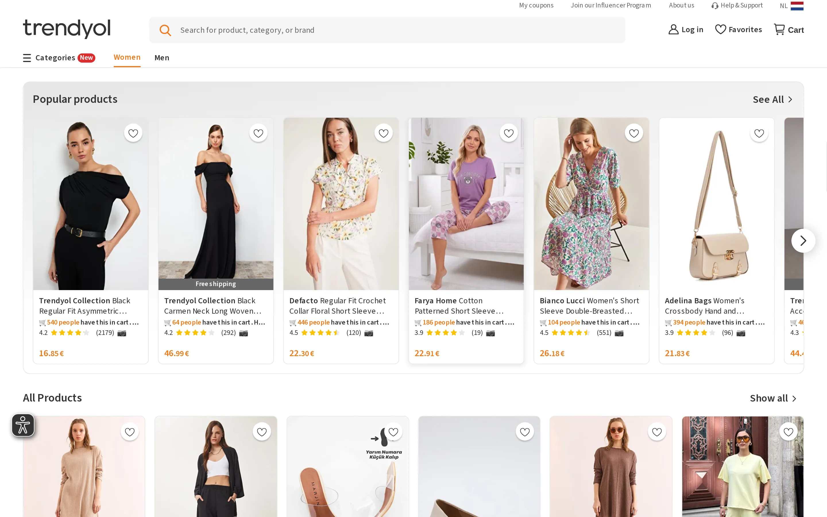 Trendyol homepage