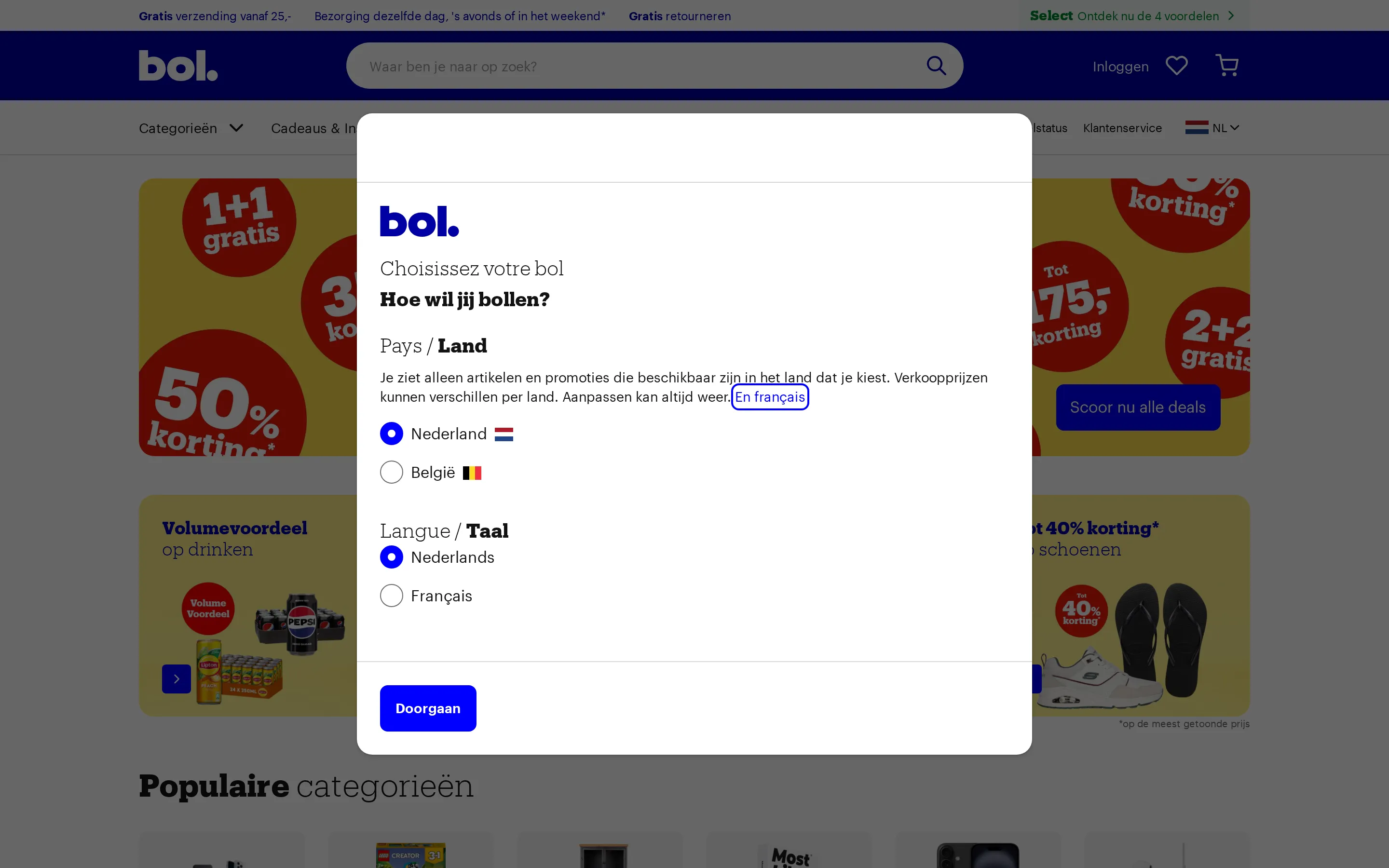 Bol homepage