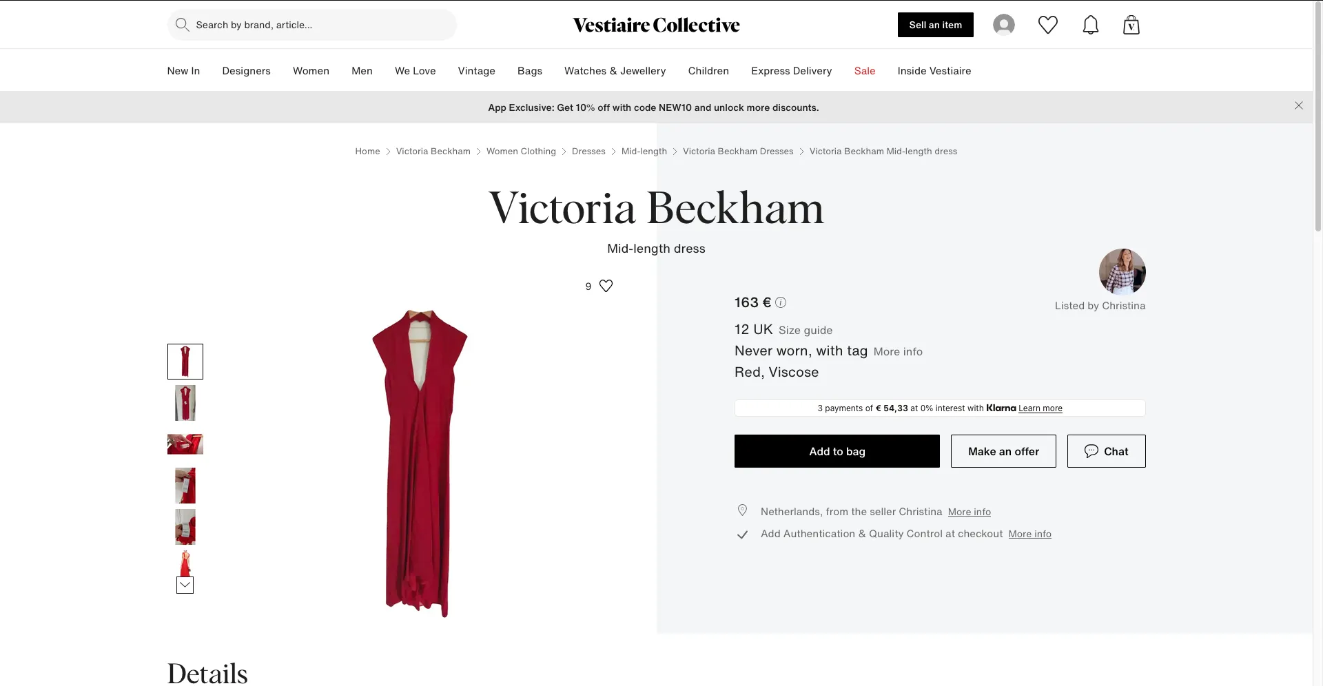 Vestiaire Collective product page