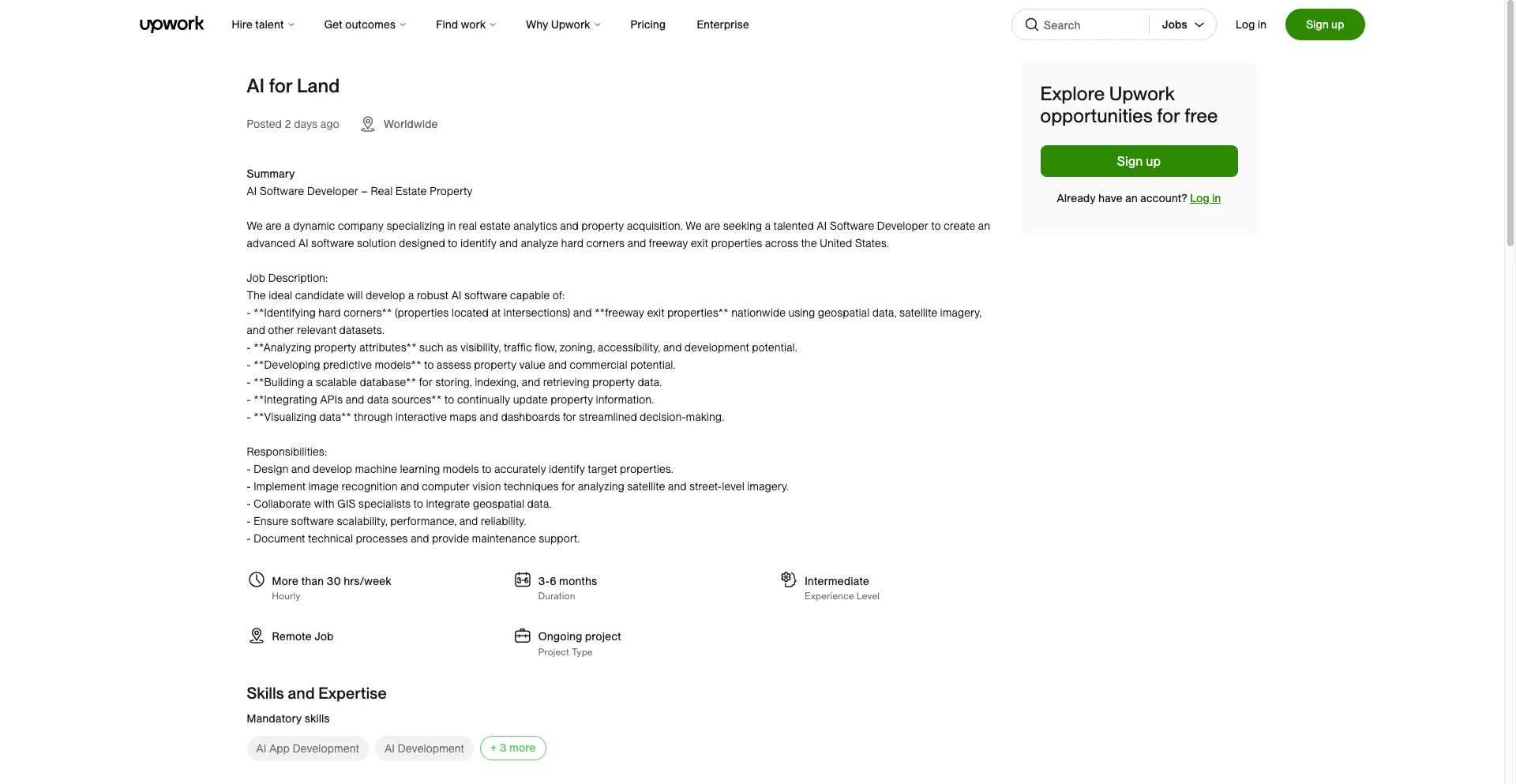 Upwork product page