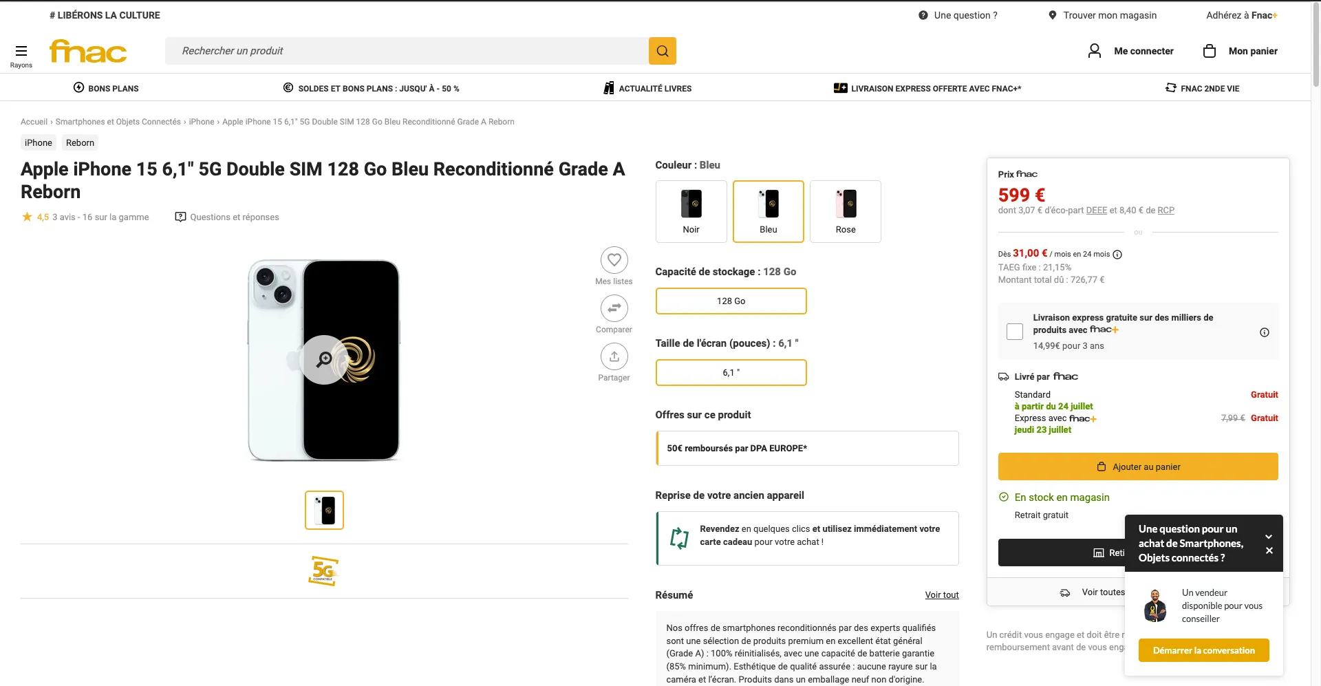 Fnac product page