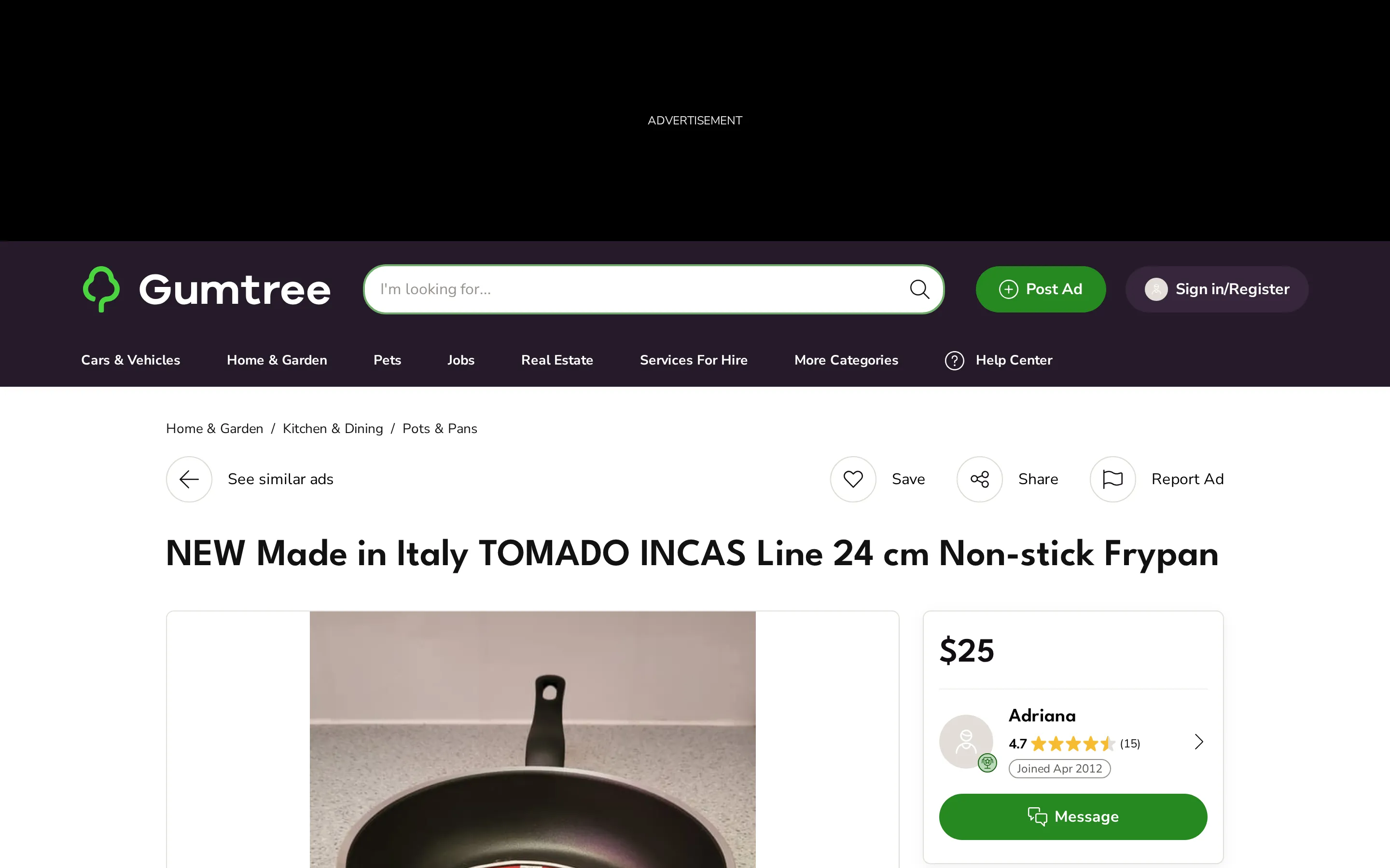 Gumtree Australia product page