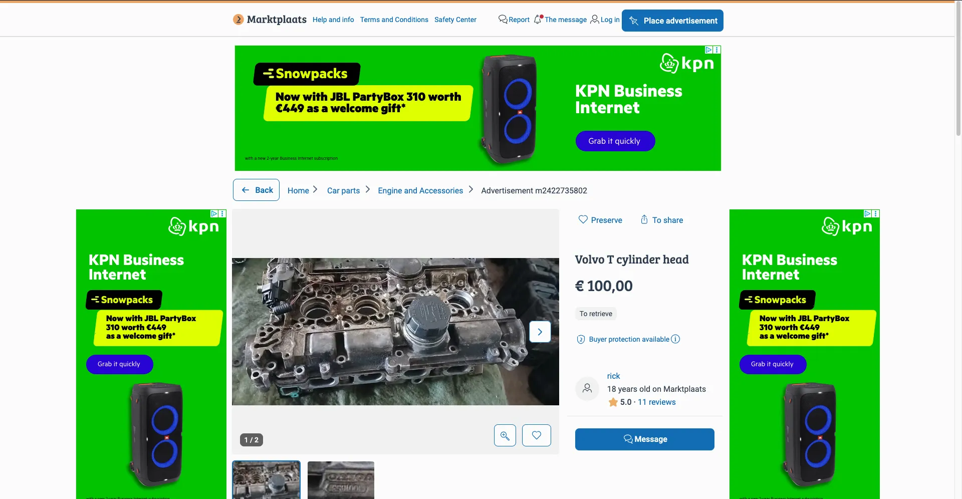 Marktplaats product page