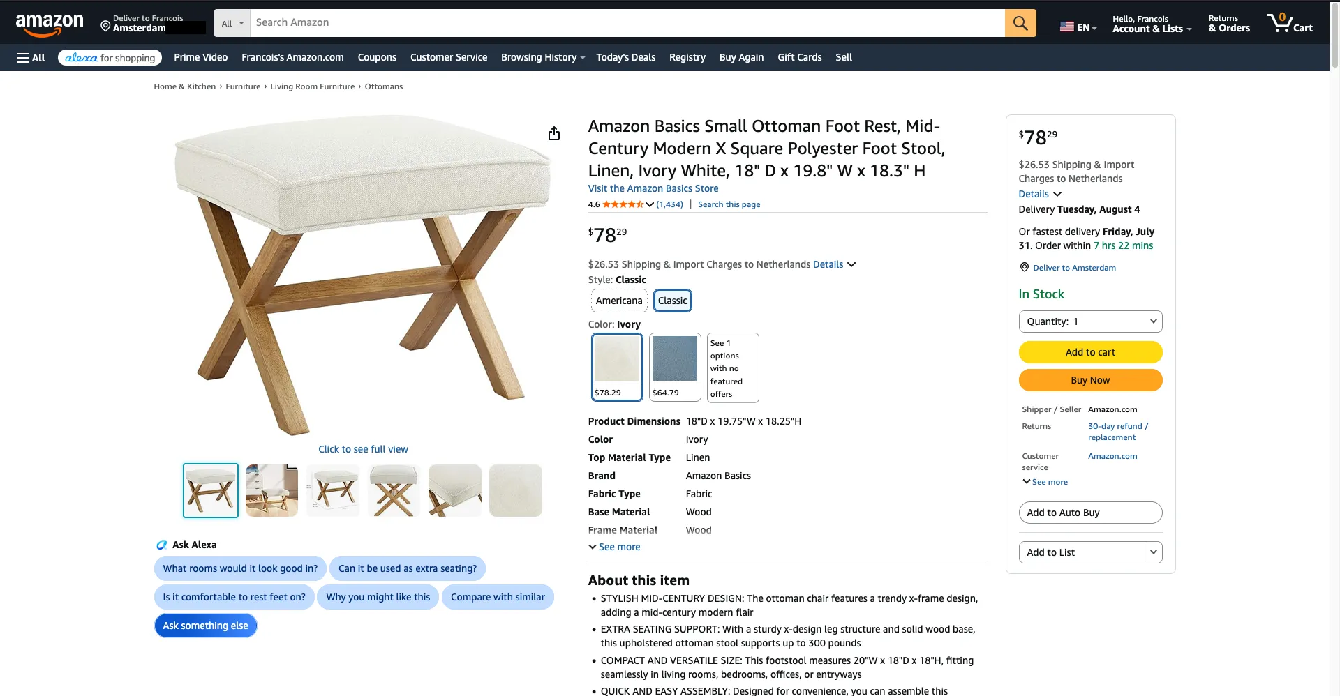 Amazon product page