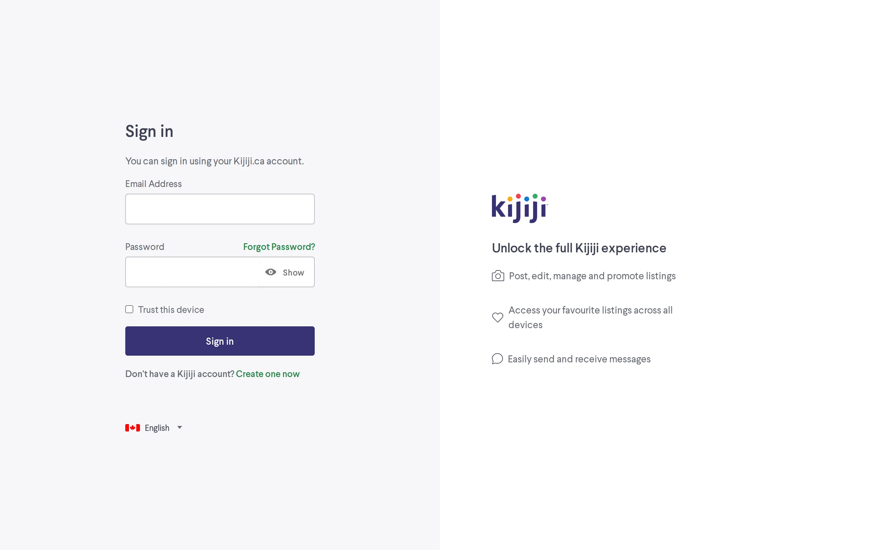 Kijiji seller page