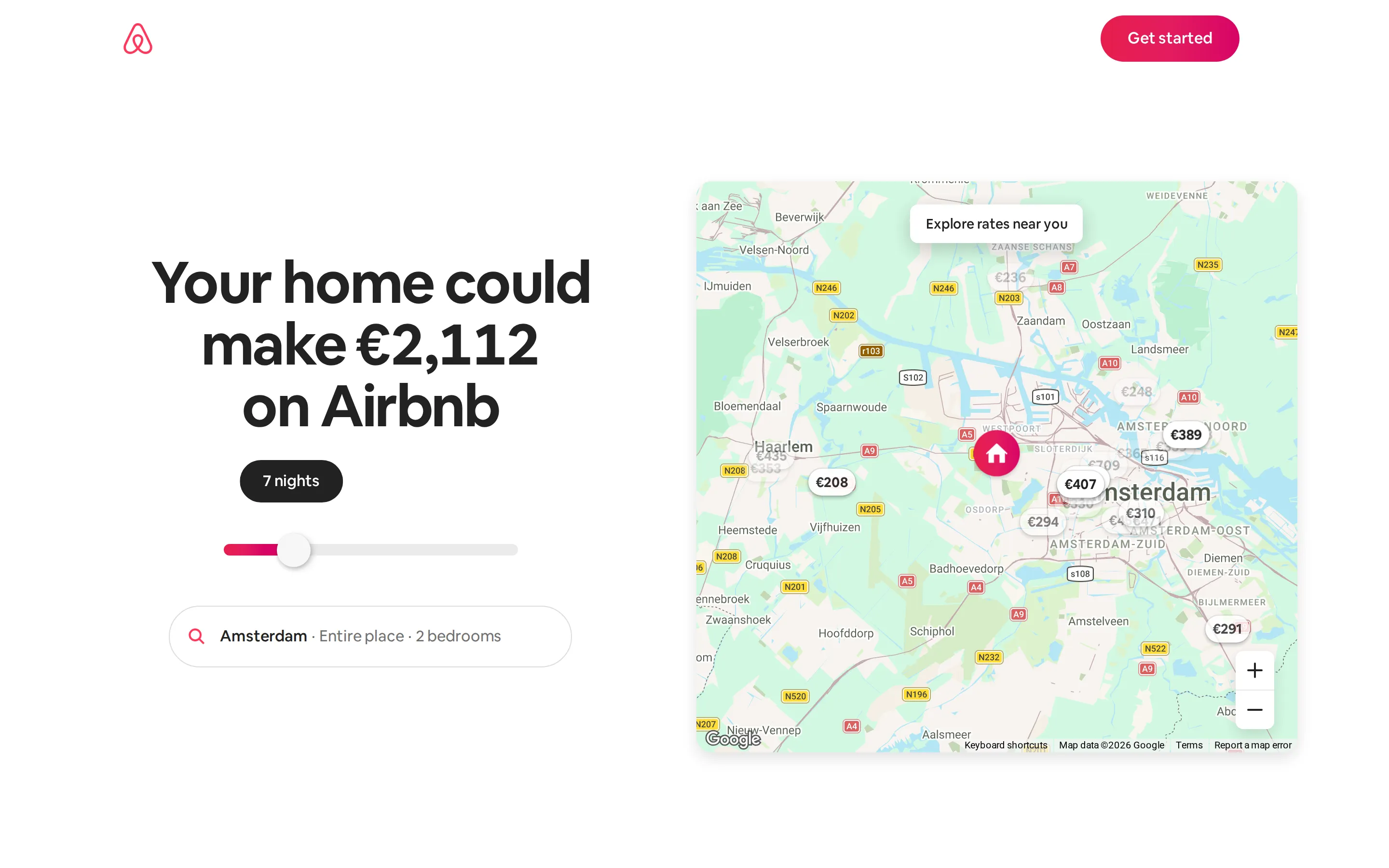 Airbnb seller page