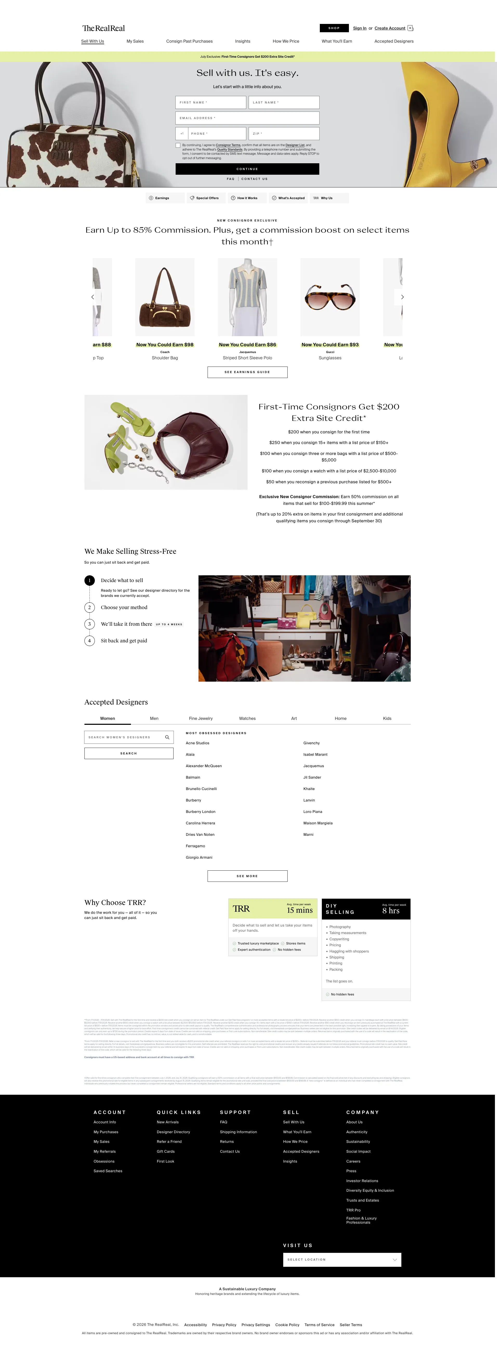 The RealReal seller page
