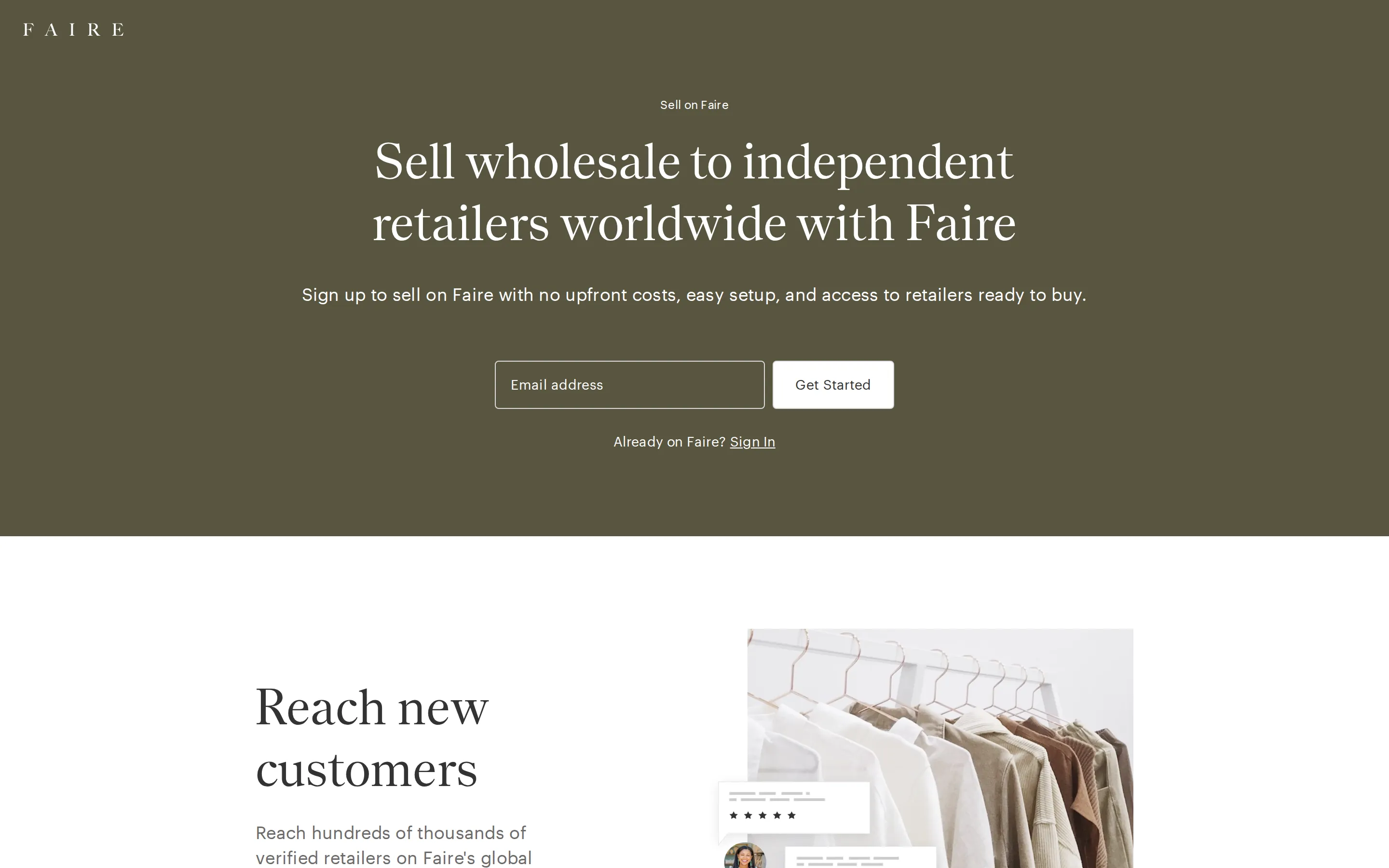 Faire seller page