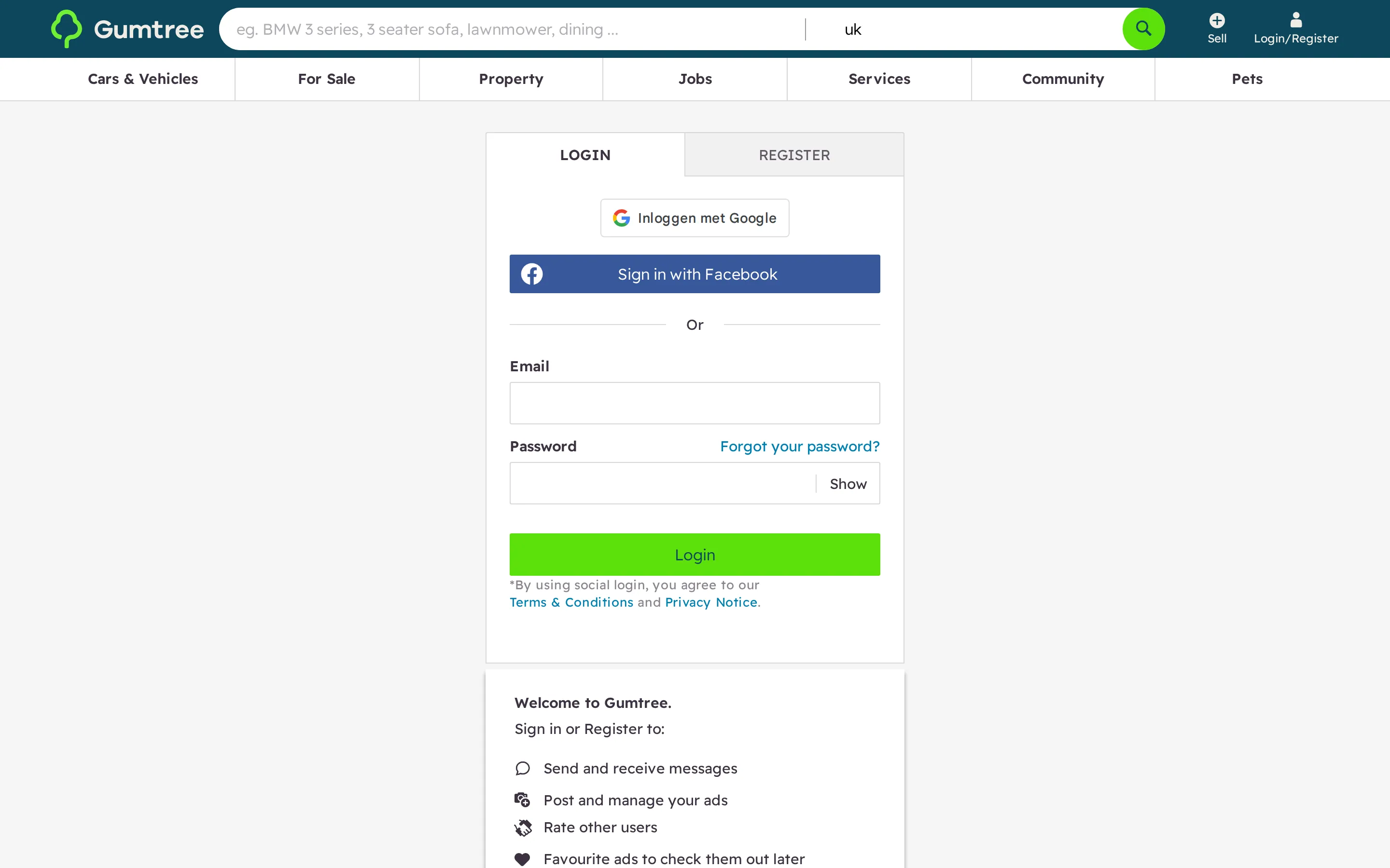 Gumtree seller page