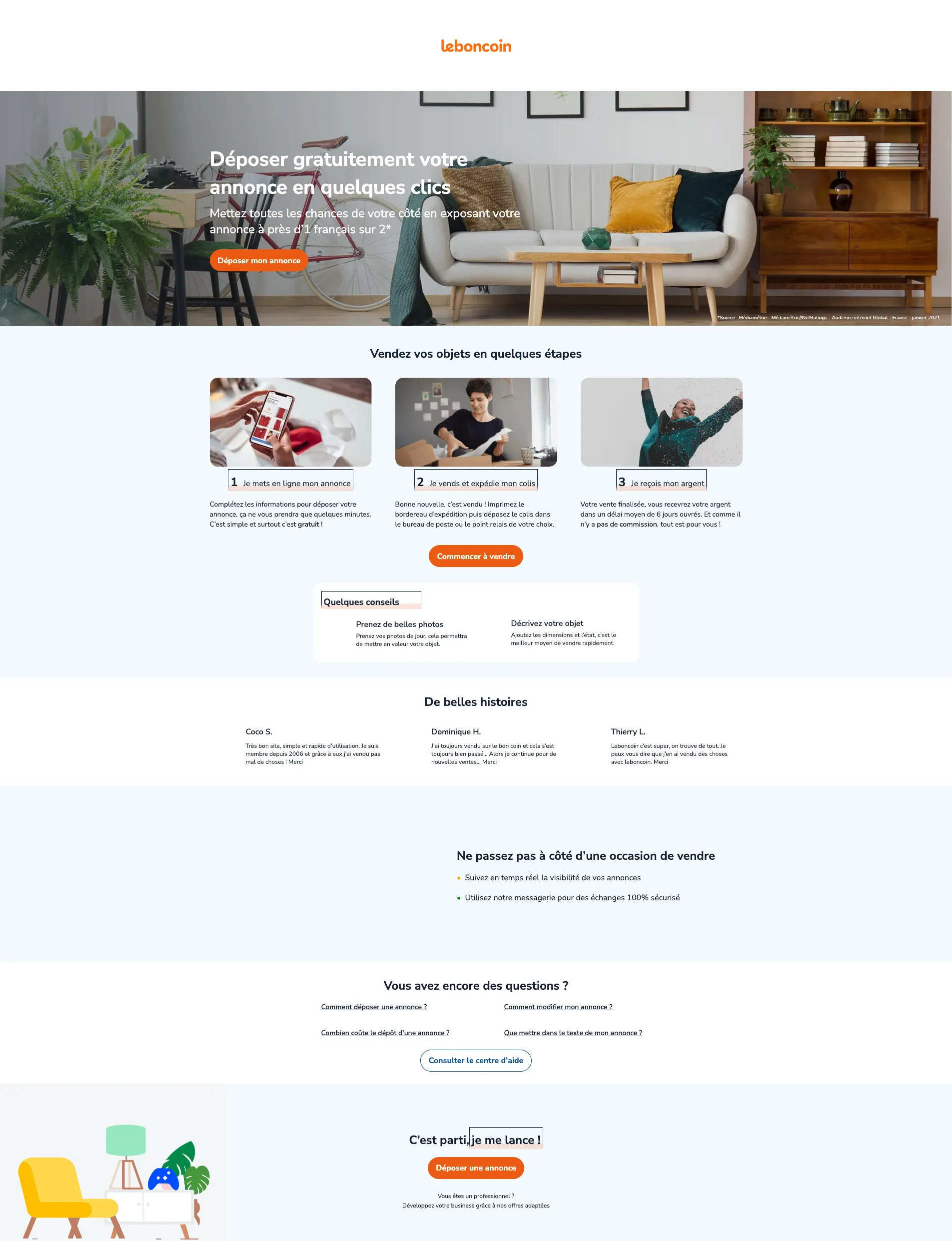 Leboncoin seller page