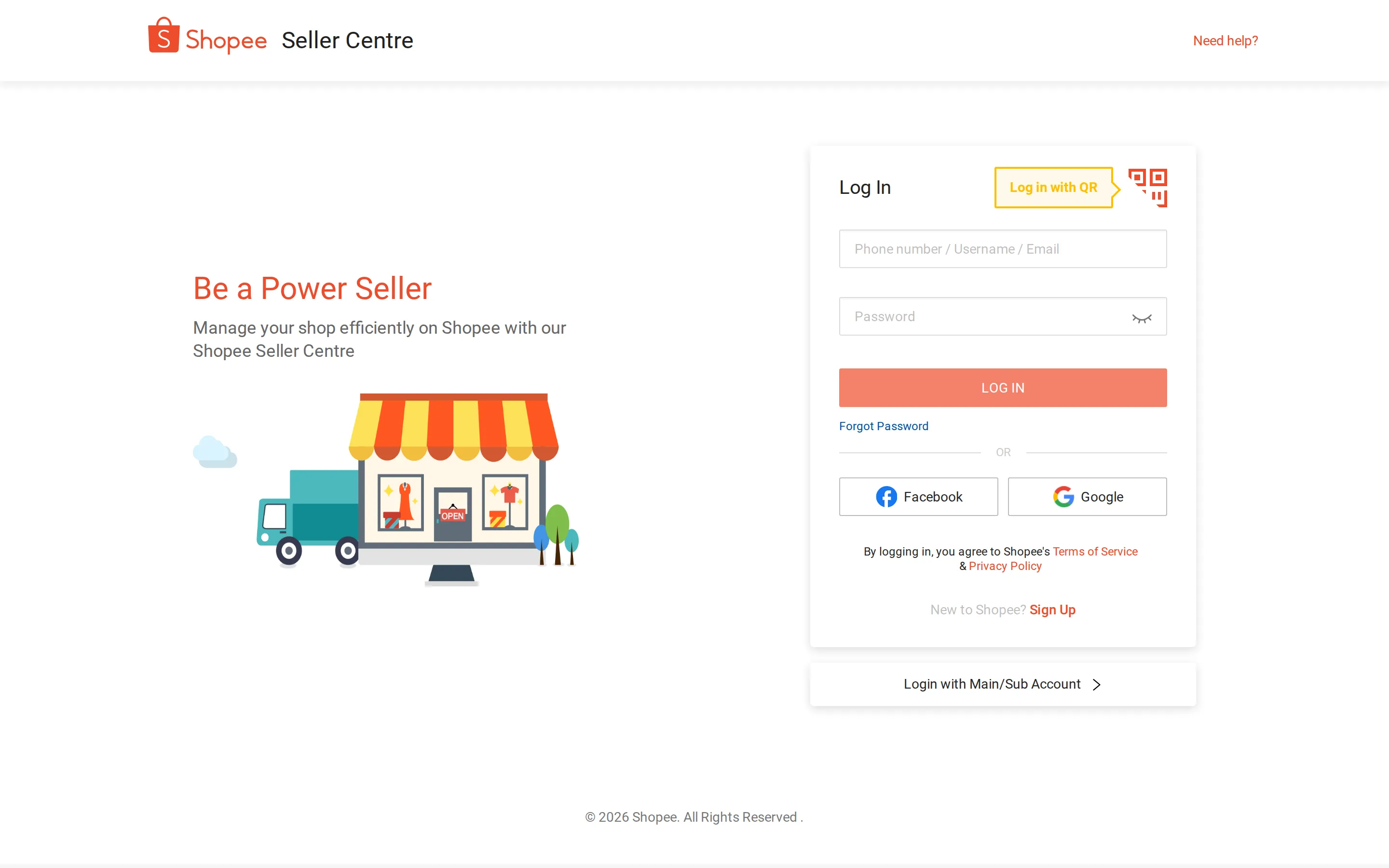 Shopee seller page
