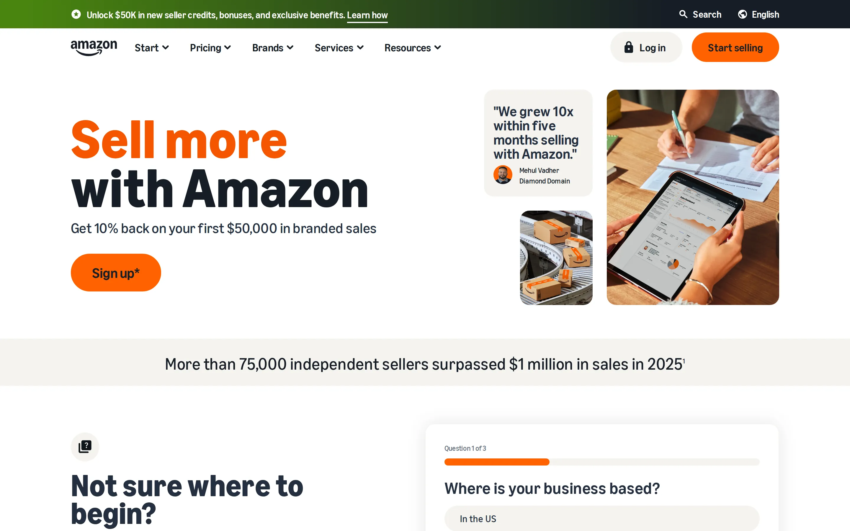 Amazon seller page