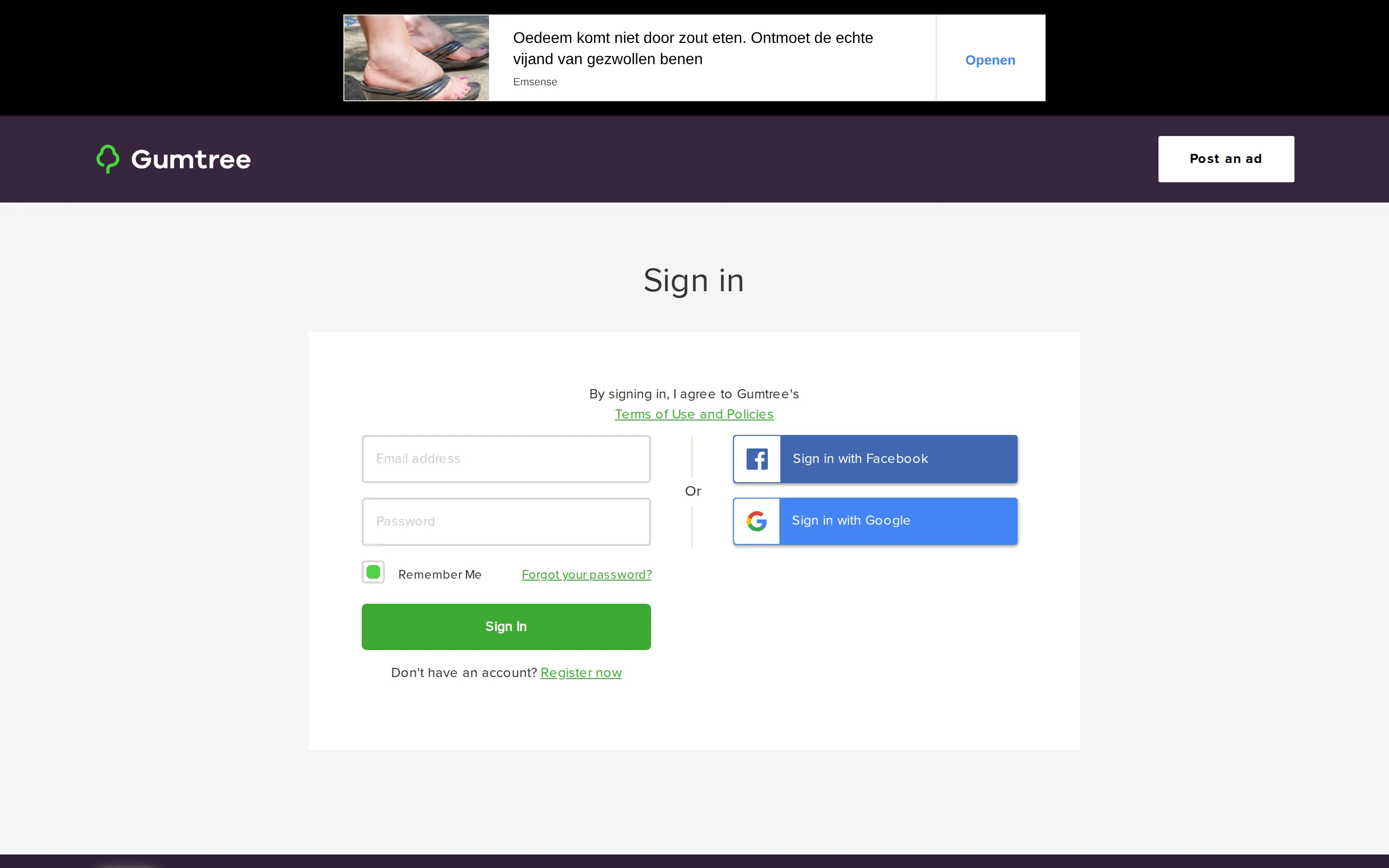Gumtree Australia seller page