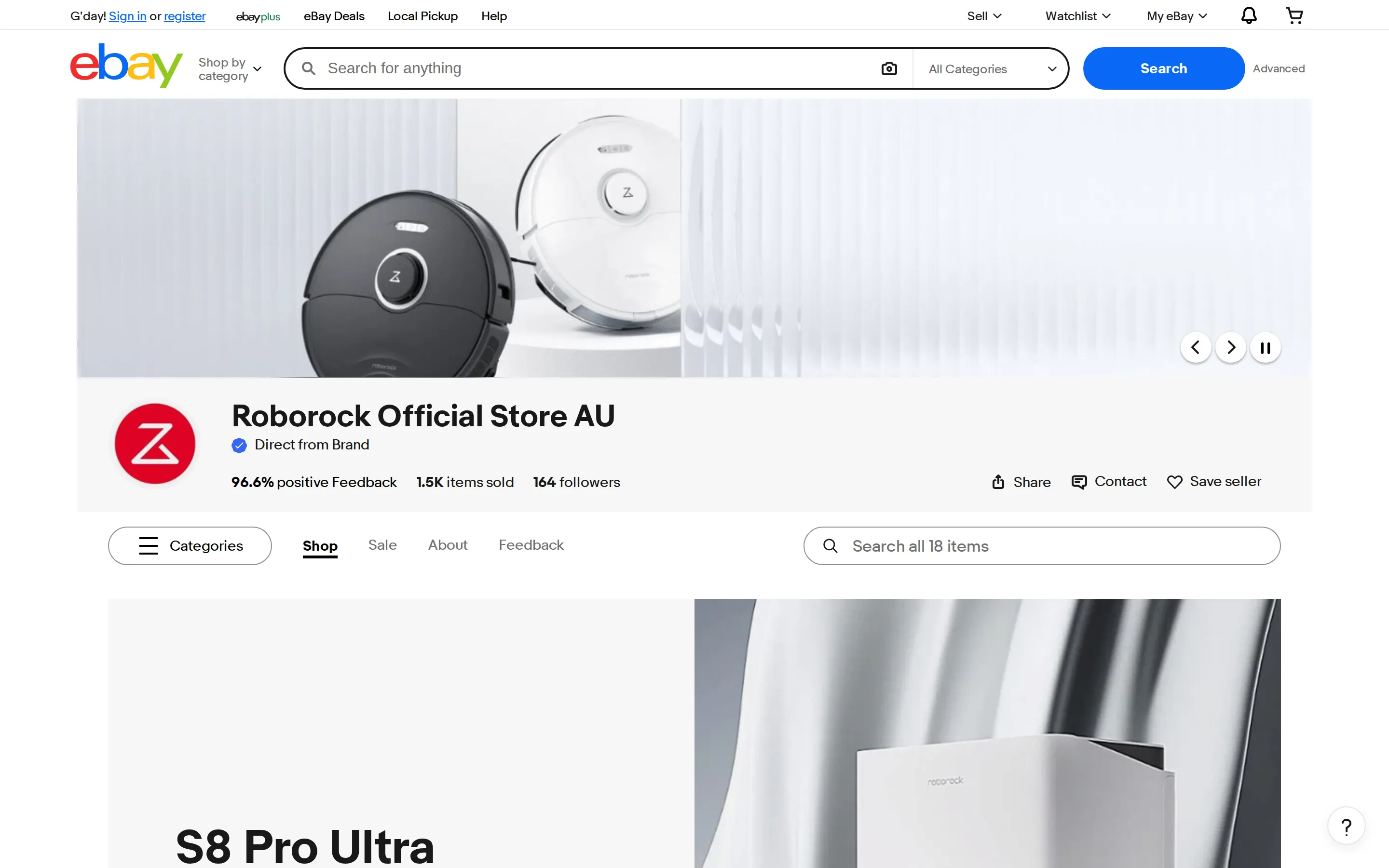 eBay Australia vendor page