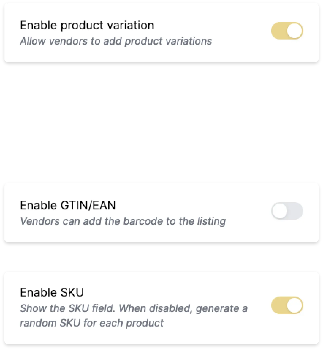 garnet toggle settings