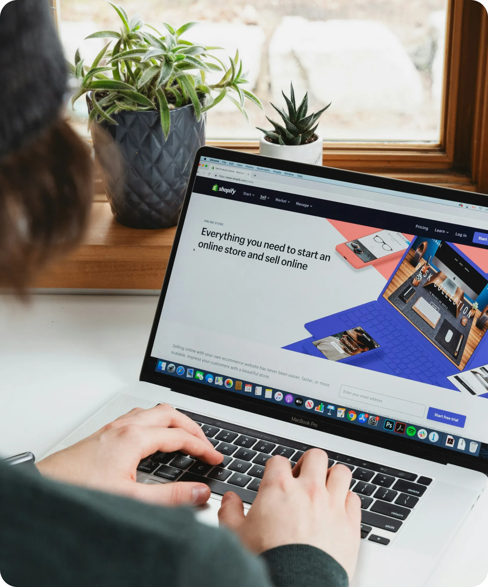 person browsing marketplace