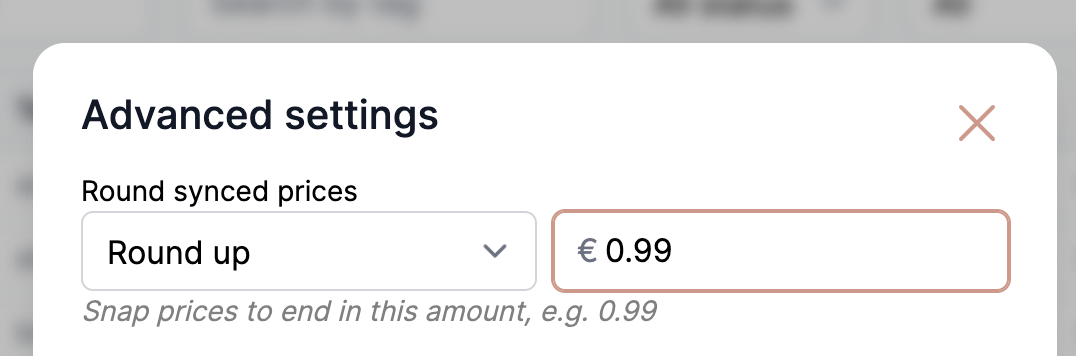 Round synced prices