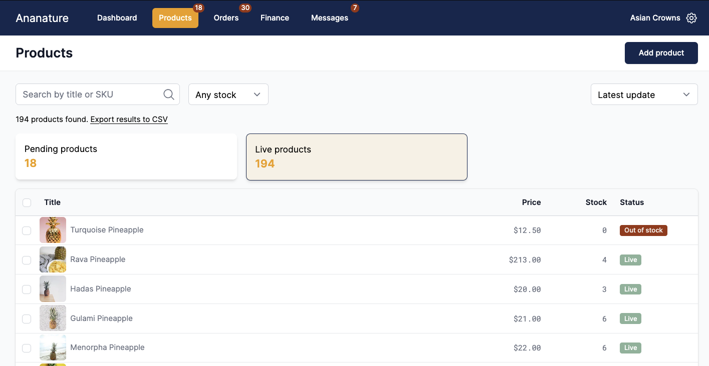 Product list new look