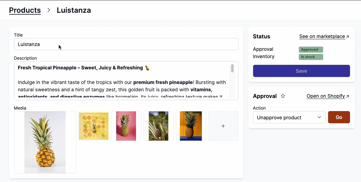 Product page new look