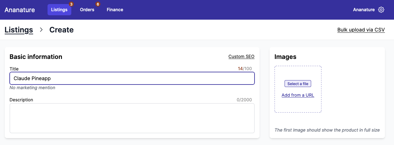 comment on the listing page