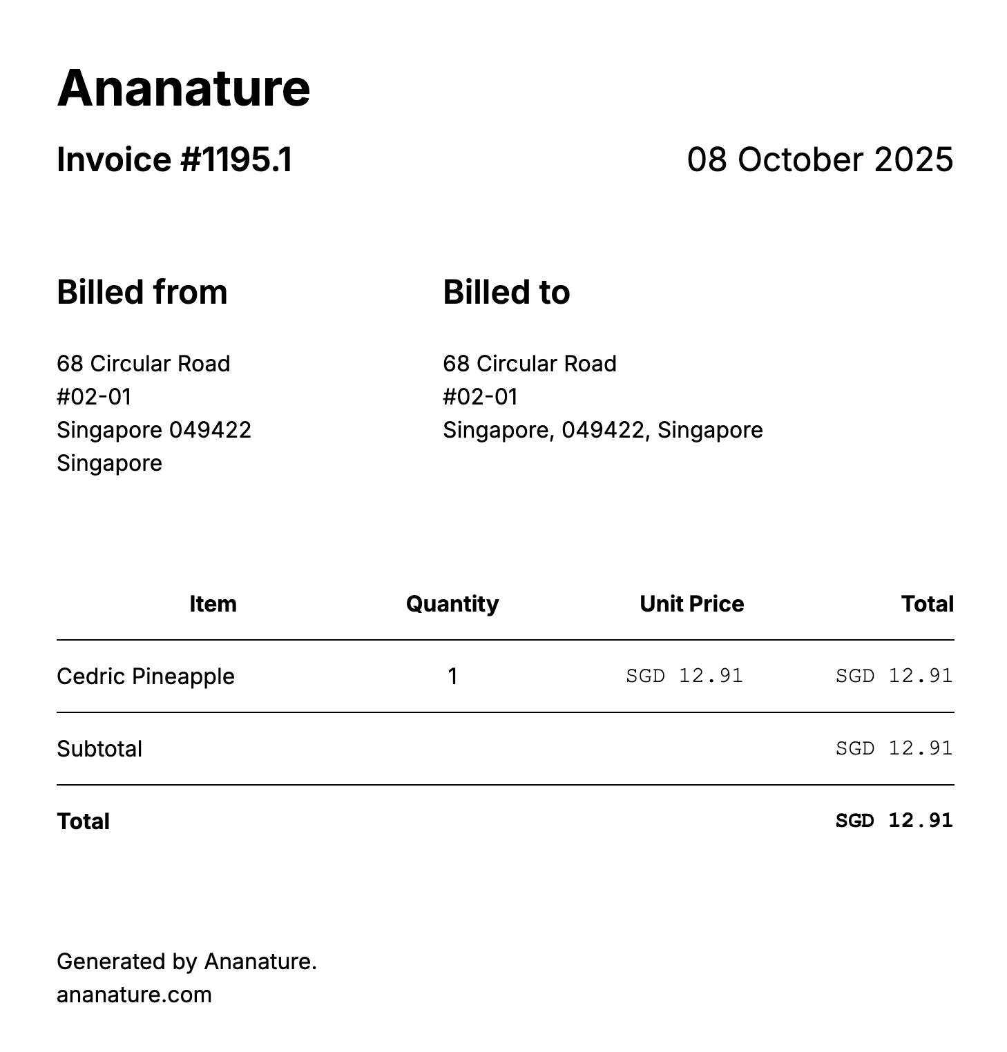 Packing slip template
