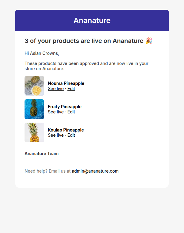 Three product approvals in one email