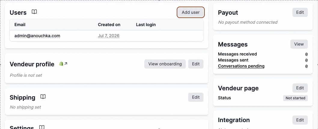 Invite an existing vendor with their products