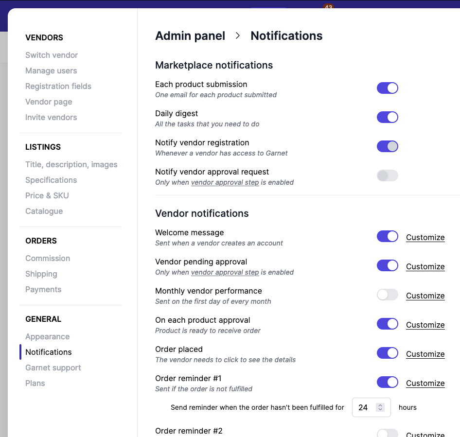 notifications home