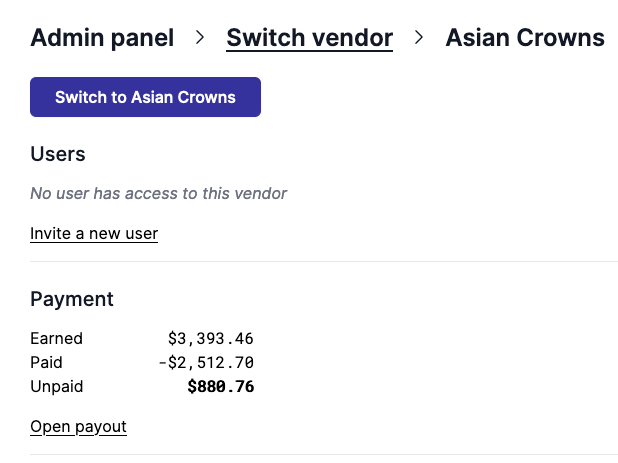 open payout view