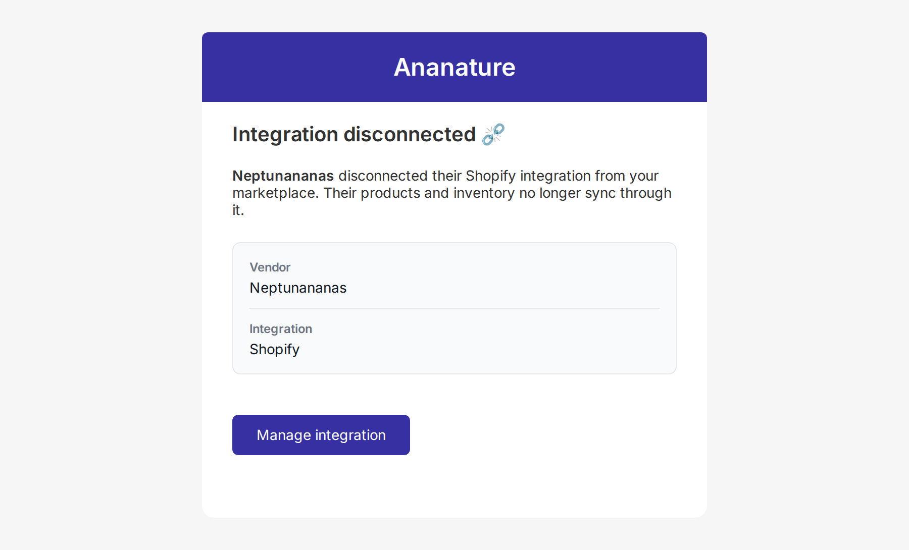 Integration email example