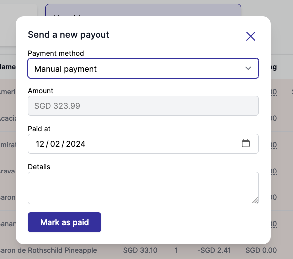 payout details
